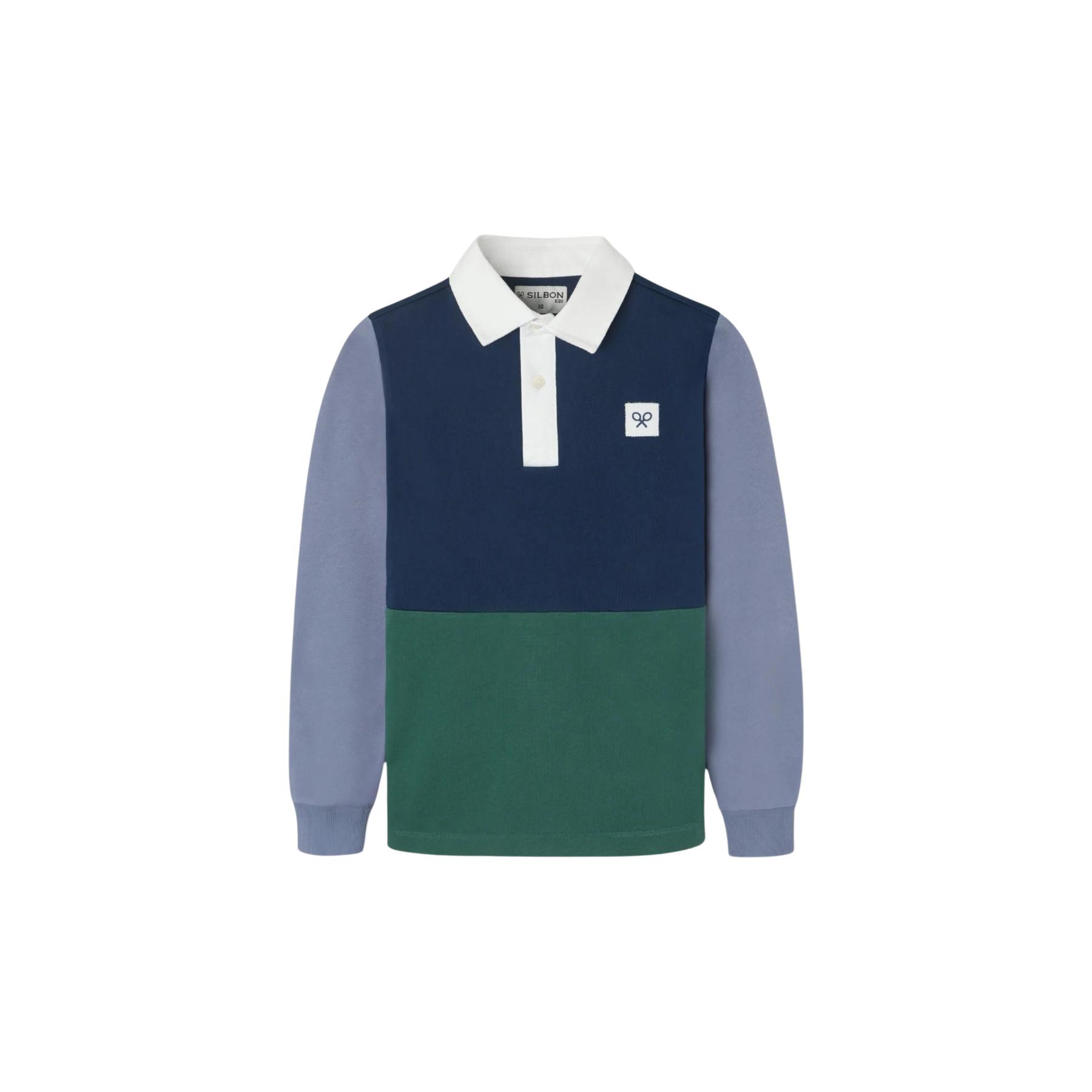 8447340233392 - Langarm-Rugby-Polo aus Baumwolle für Kinder Silbon