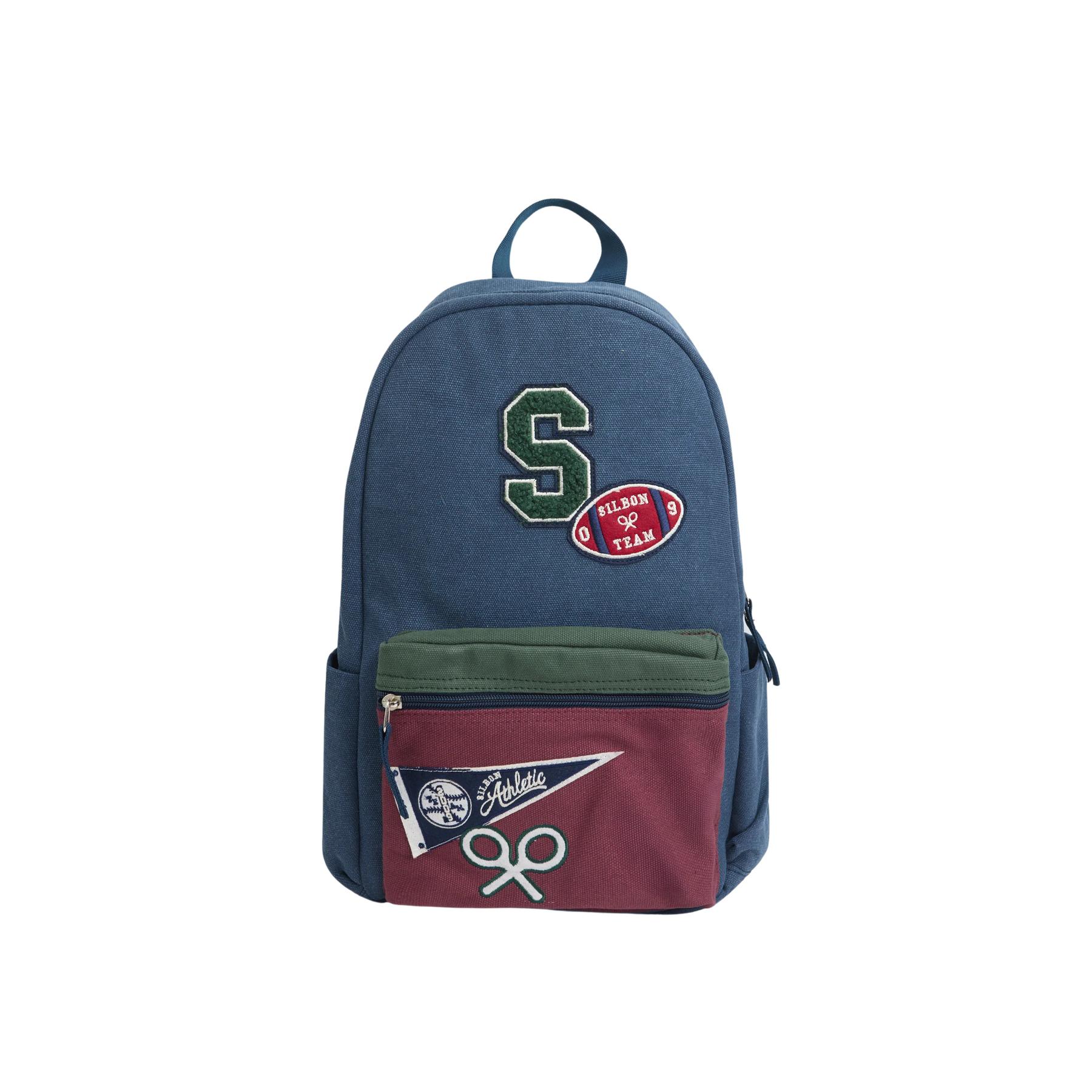 8447340224802 - Rugby-Muster Baumwoll-Rucksack für Kinder Silbon