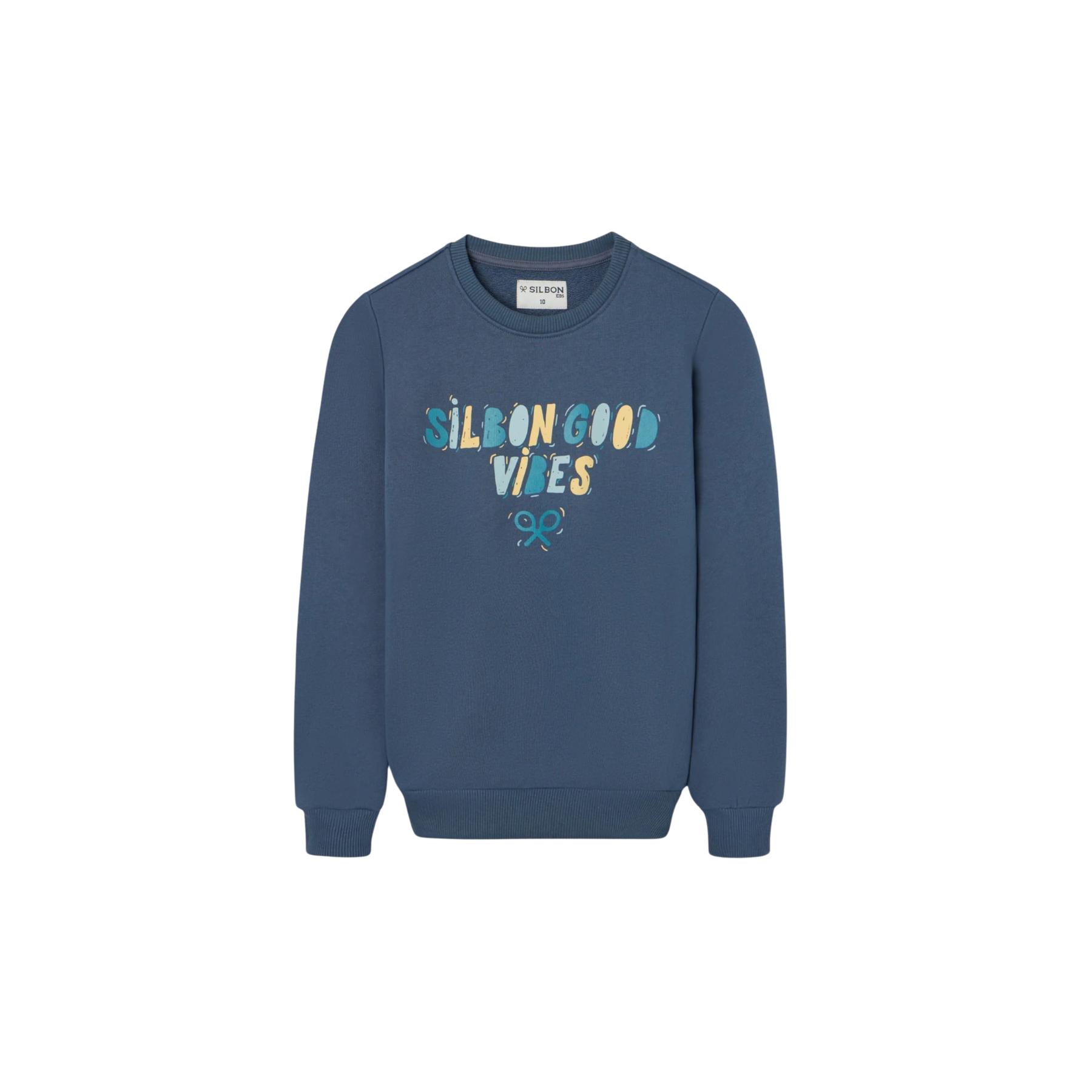 8447340207614 - Kinder Sweatshirt mit Good Vibes Druck Silbon