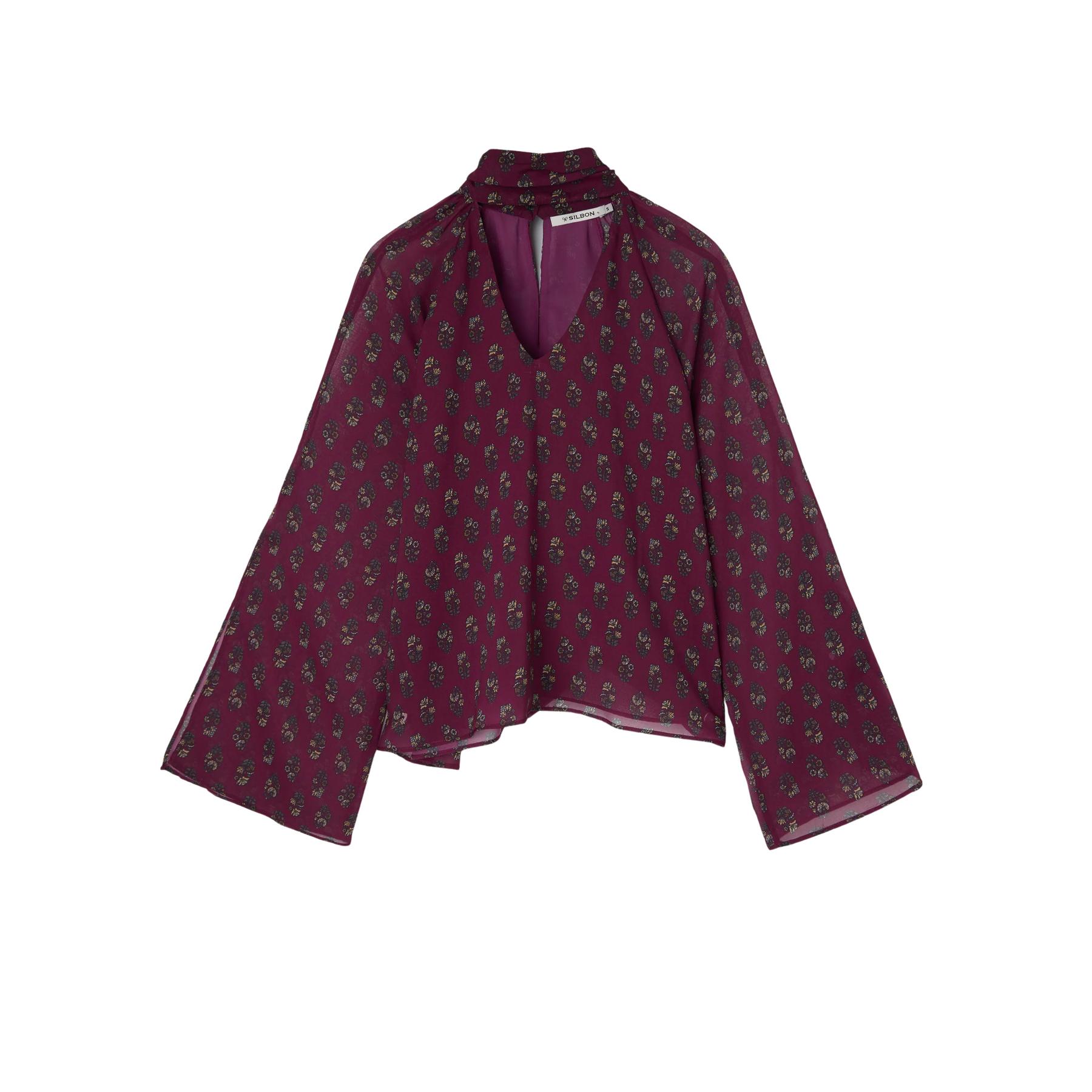 8447340142298 - Damenbluse mit Druckkragen Silbon