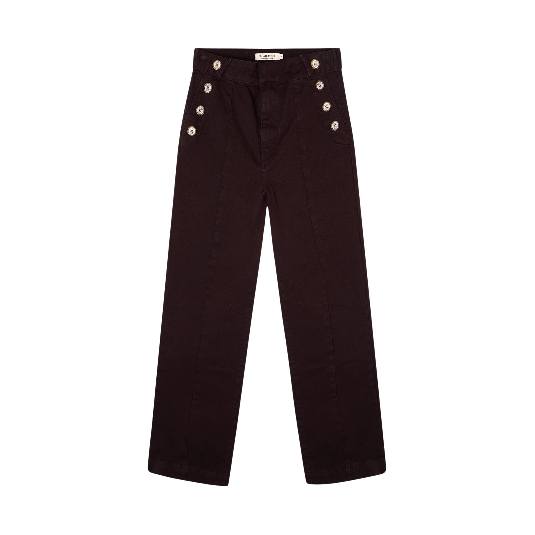 8447340142434 - Hosen mit dekorativen Knöpfen für Damen Silbon