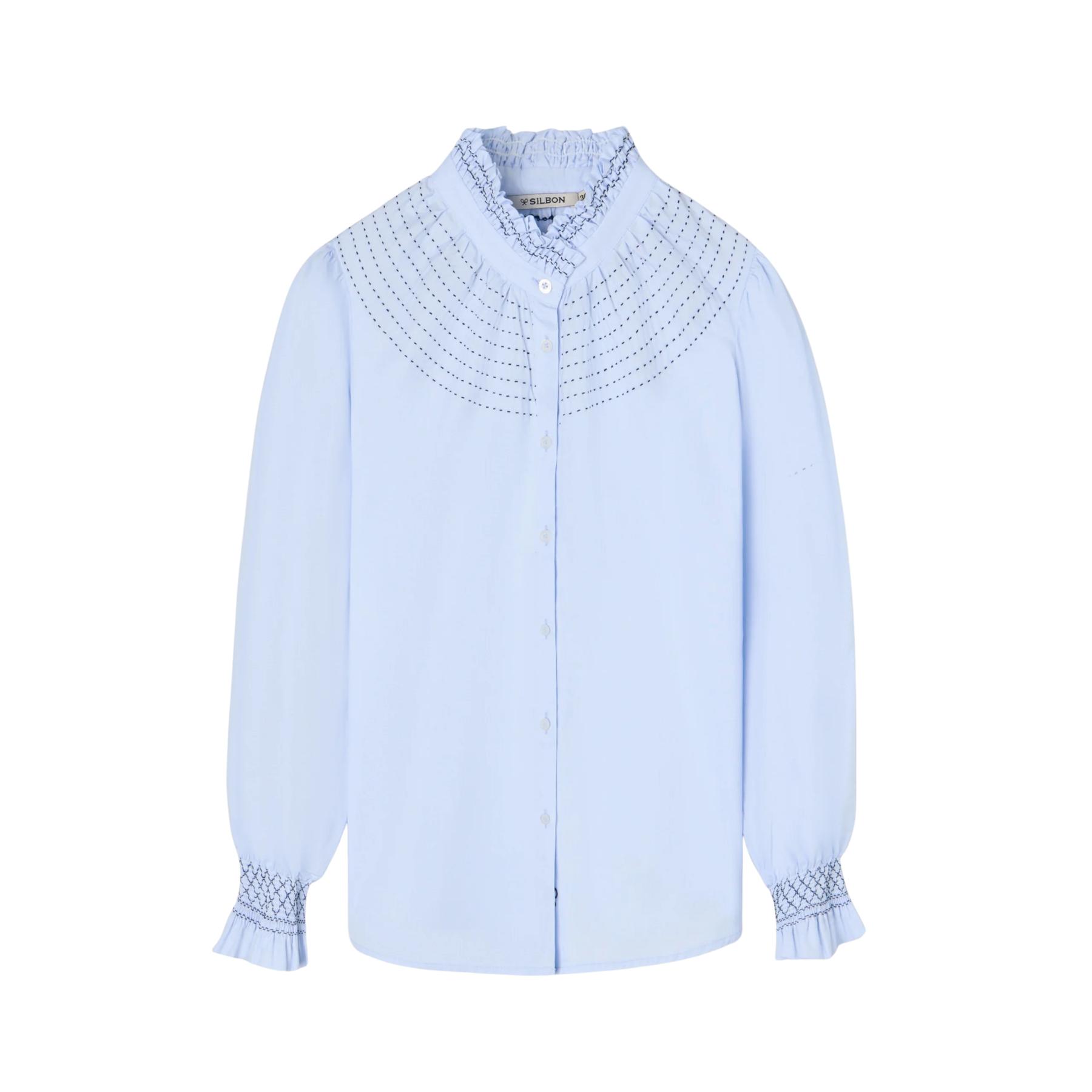 8447340142892 - Bluse mit gerafften Manschetten für Damen Silbon