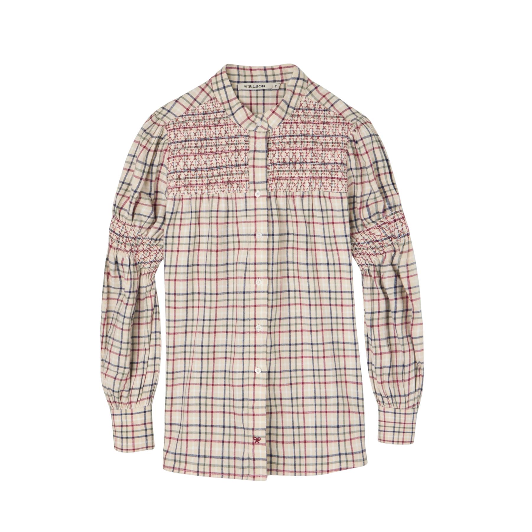 8447340143097 - Bügelfreies kariertes Damenhemd Silbon