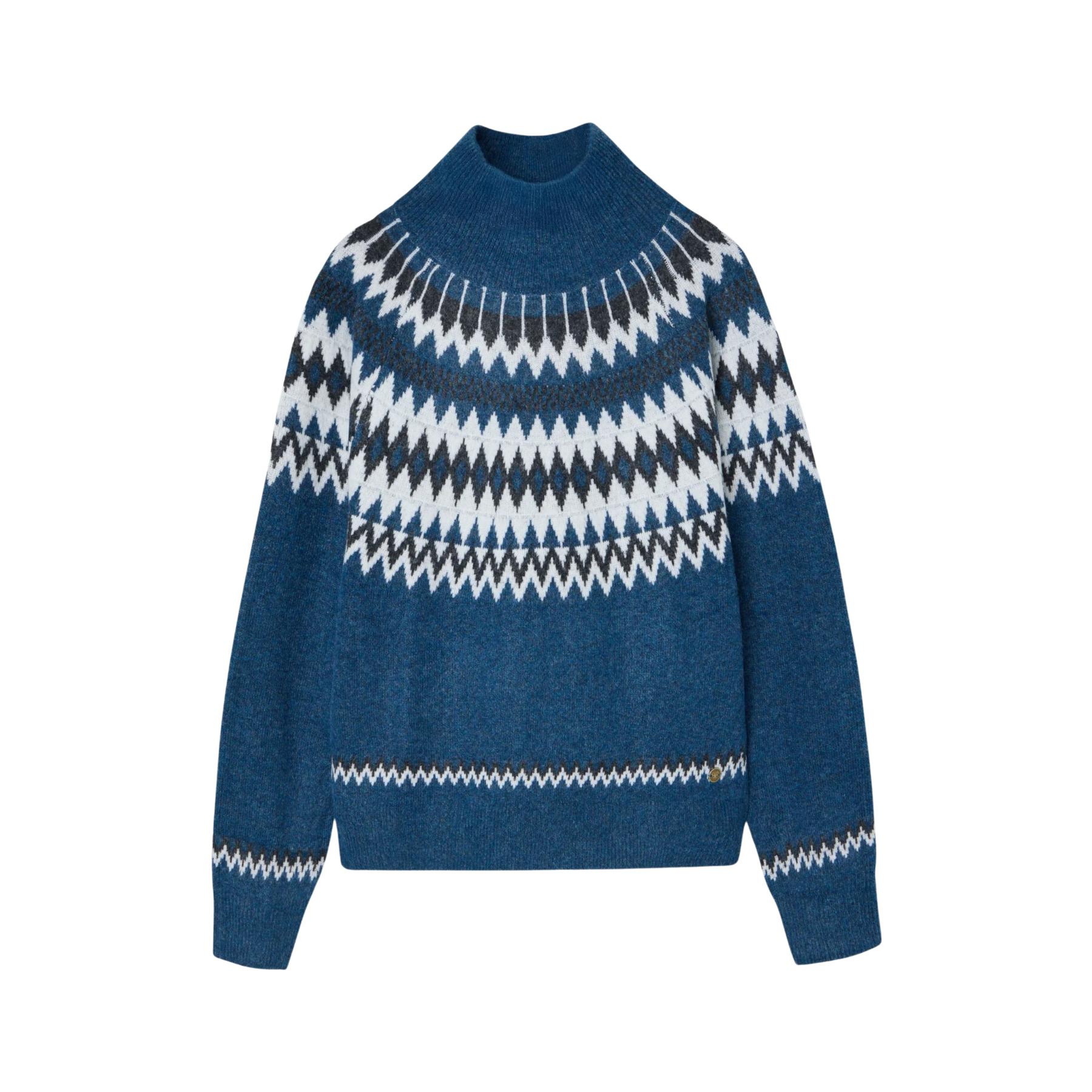 8447340144476 - Damen-Pullover mit Stehkragen aus Jacquardstoff Silbon