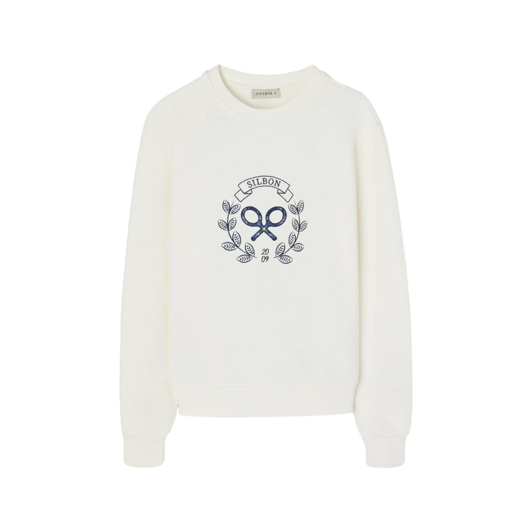 Felpa in cotone con motivo racchetta cuore donna