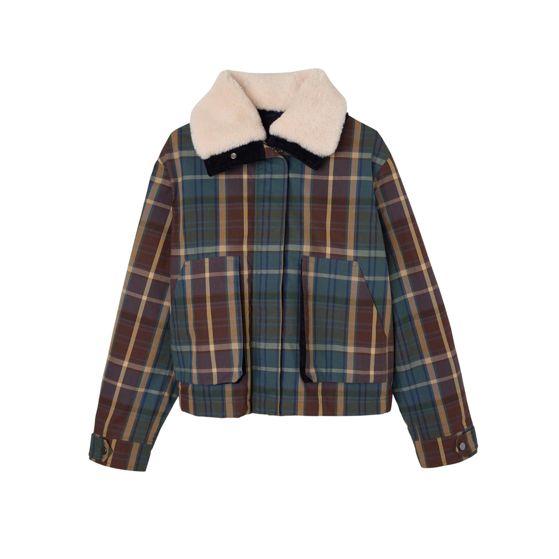 8447340147071 - Karierte gewachste Wolljacke für Damen Silbon