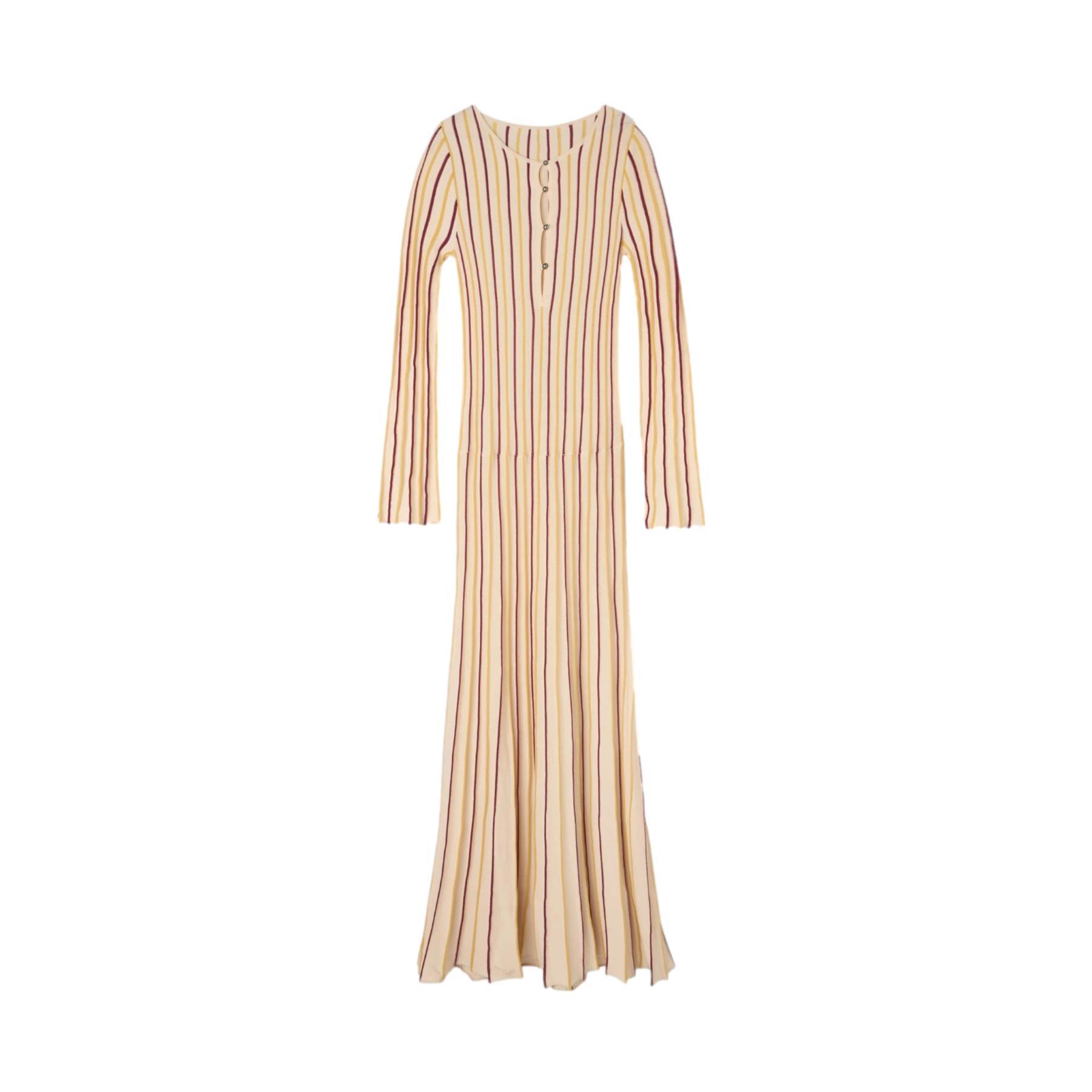 8447340148825 - Gestreiftes langes Strickkleid für Damen Silbon