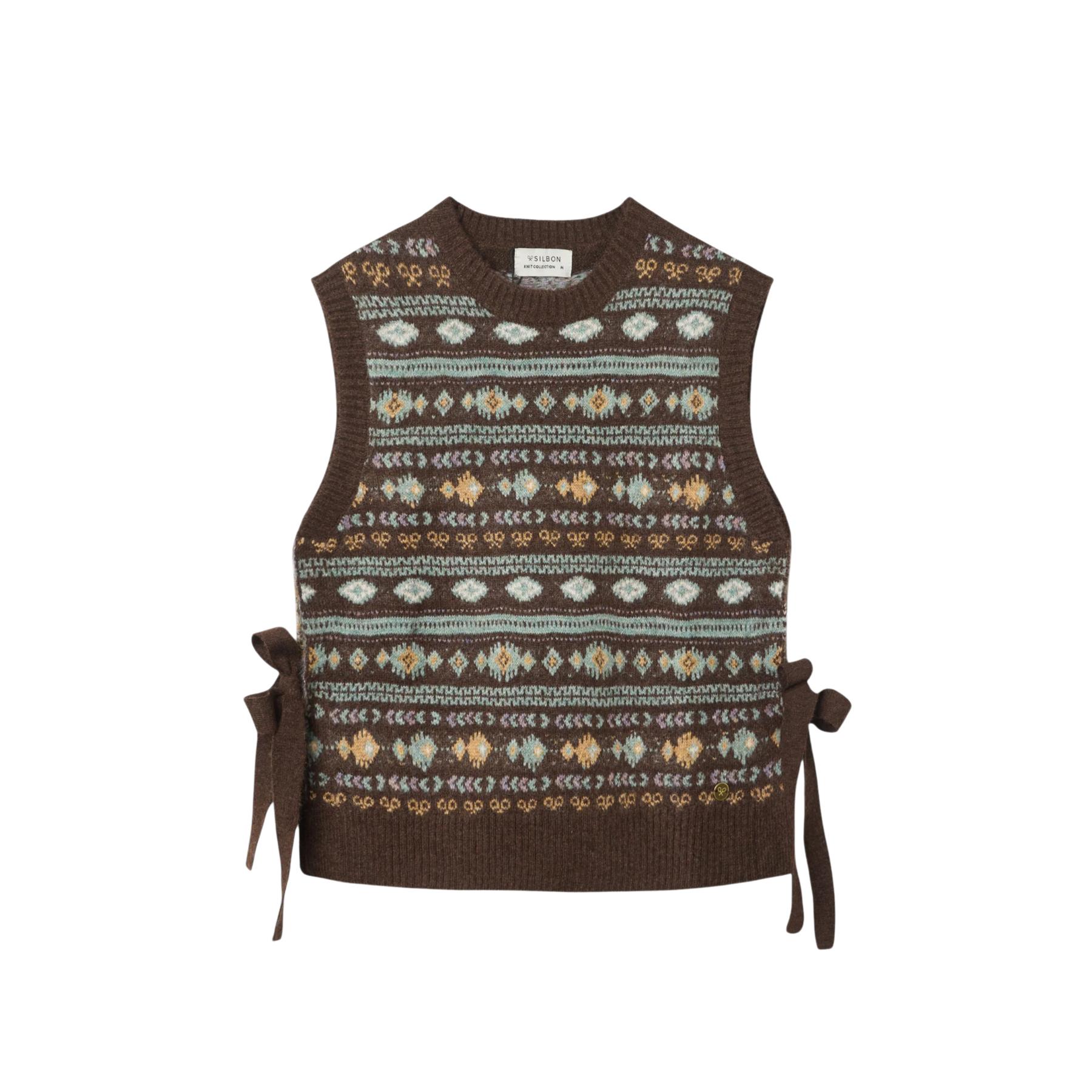 8447340148870 - Damen-Jacquard-Weste Silbon