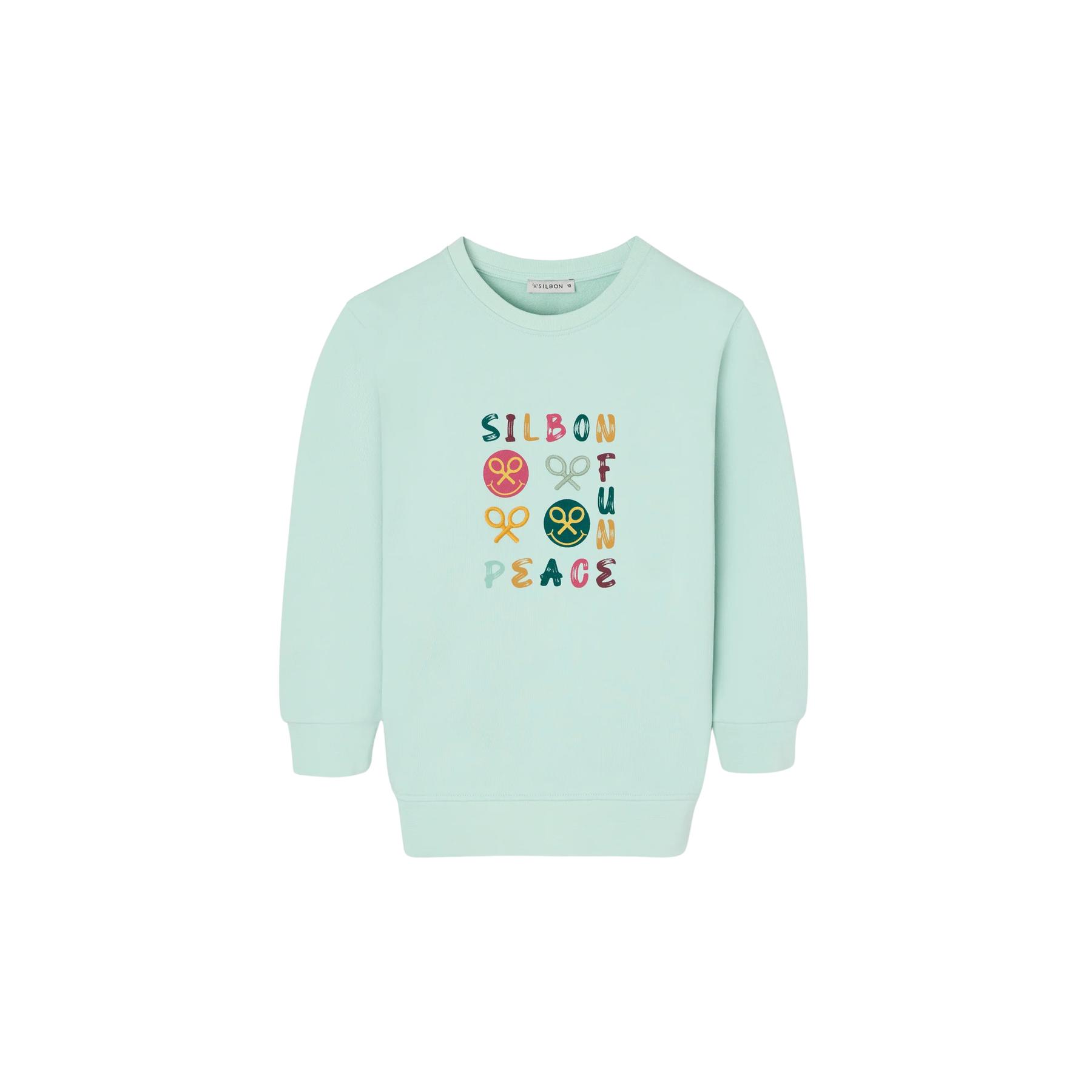 8447340224833 - Sweatshirt mit lustigem und friedlichem Aufdruck für Mädchen Silbon