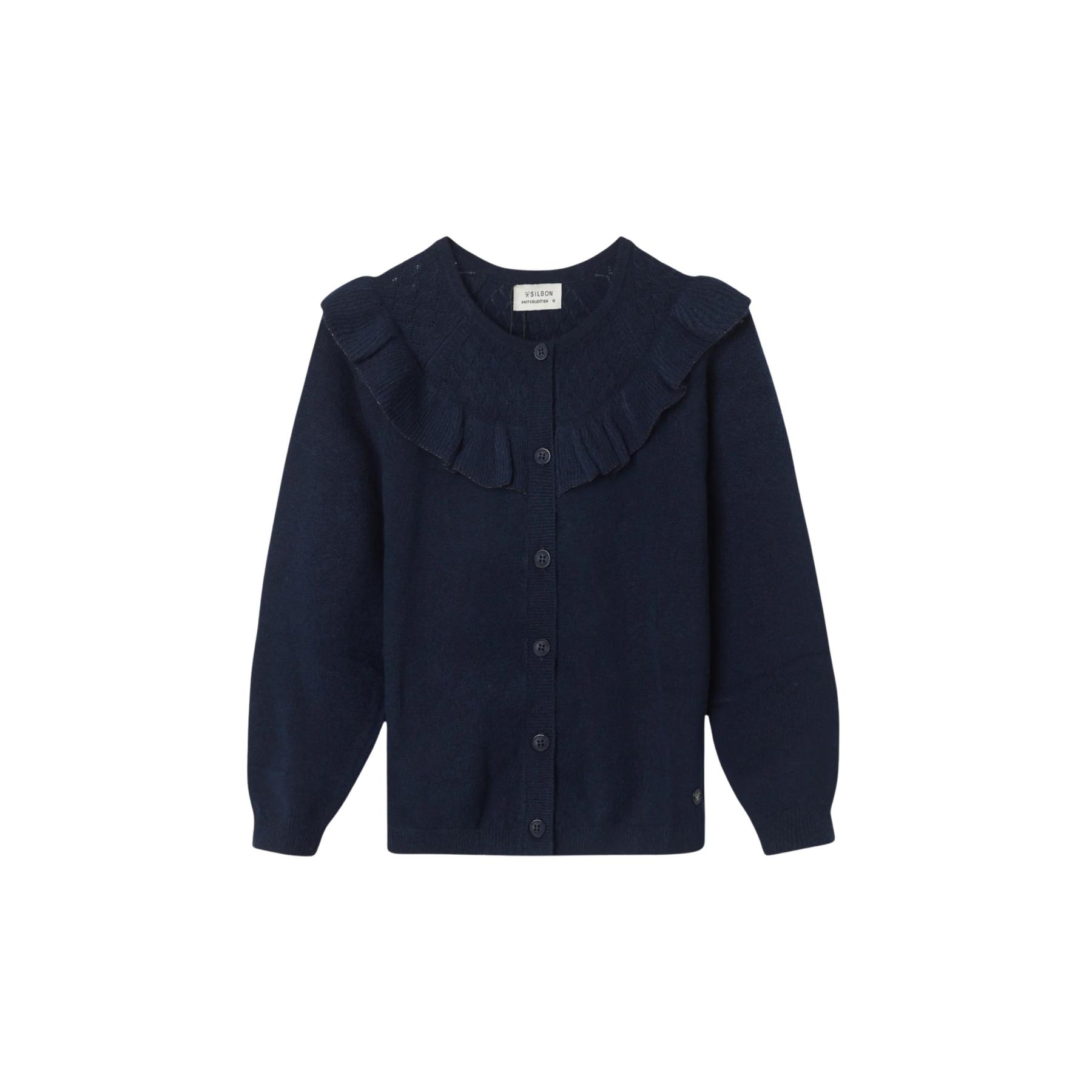 8447340228404 - Mädchen Strick-Cardigan mit Rüschen Silbon