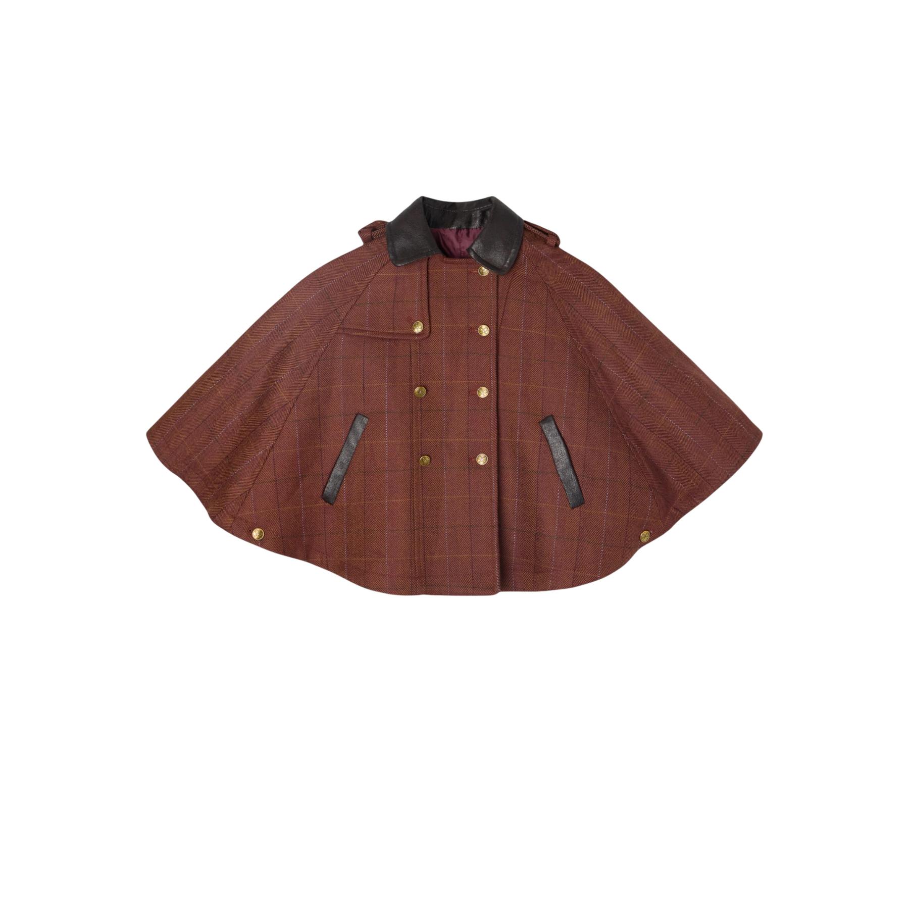 8447340228978 - Mädchen-Umhang mit karierten Lederdetails Silbon