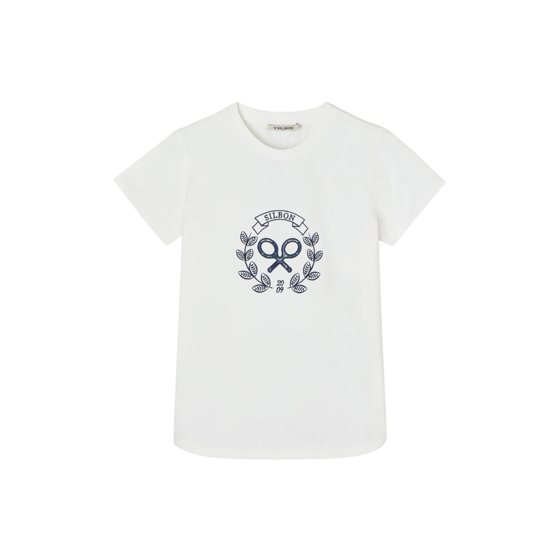 8447340201285 - T-Shirt mit kariertem Schläger-Motiv für Frauen Silbon