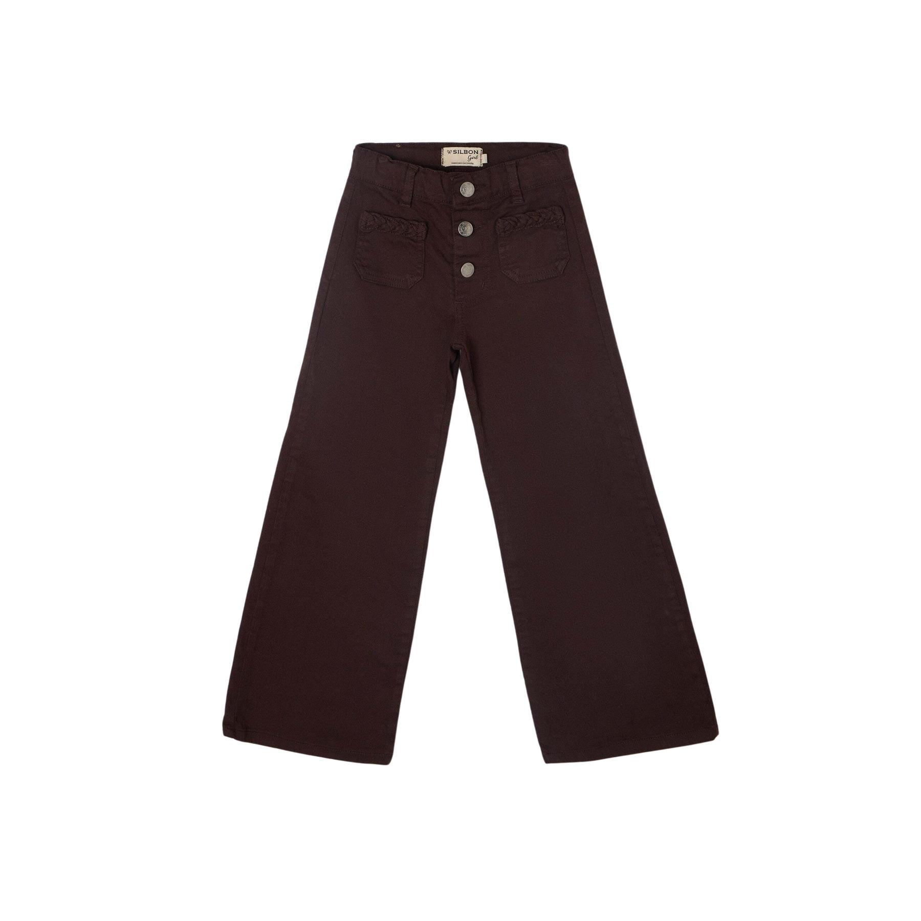 8447340230193 - Mädchen Flared Jeans mit geflochtenen Taschen Silbon