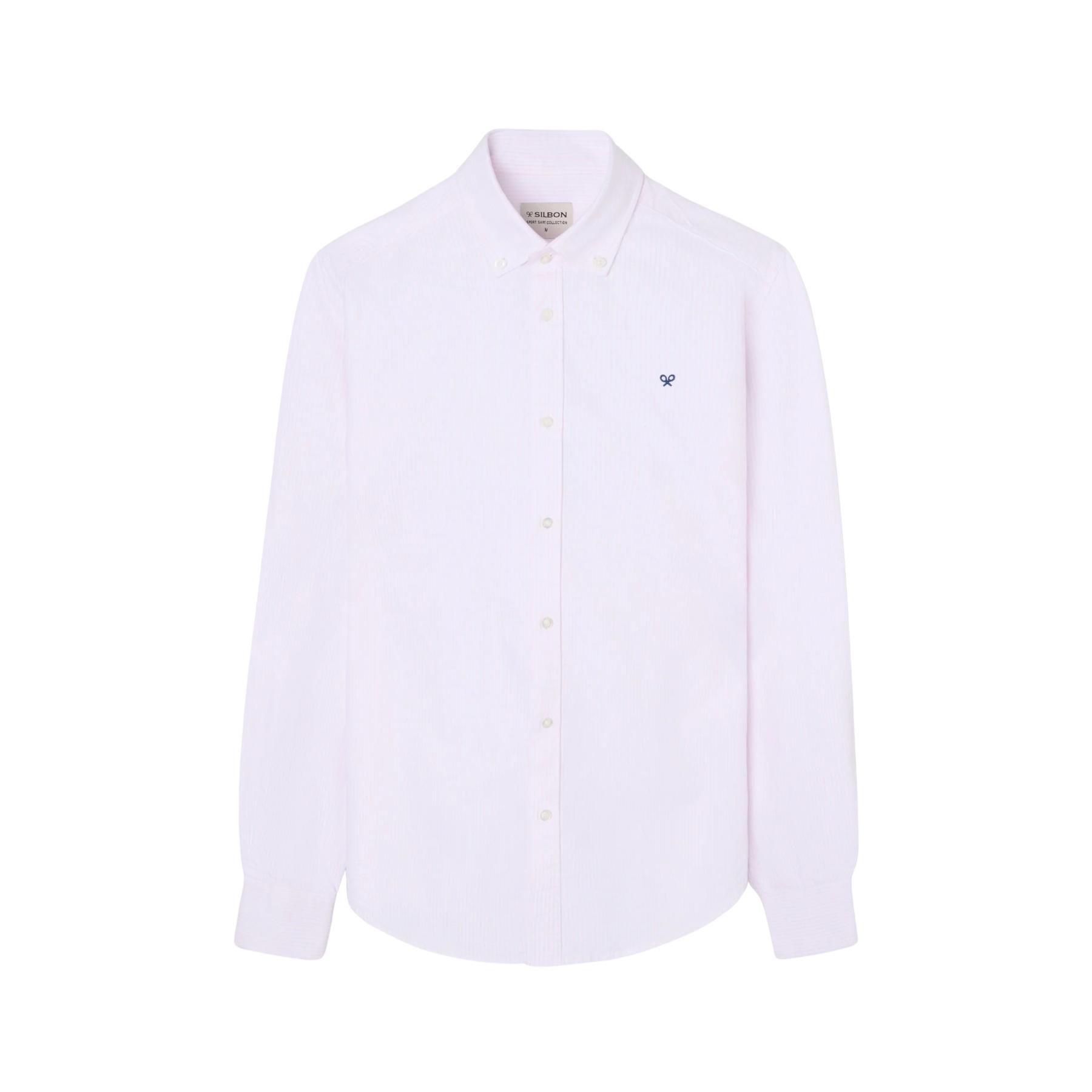 8447340158299 - Langarmhemd aus gestreiftem Oxford-Stoff Silbon