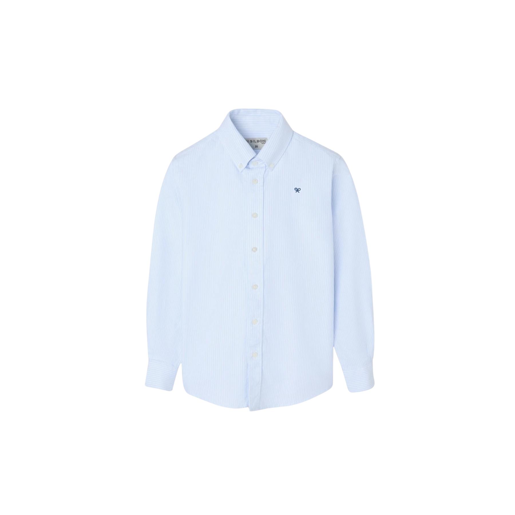 8447340159746 - Gestreiftes Langarmhemd aus Oxford-Stoff für Kinder Silbon