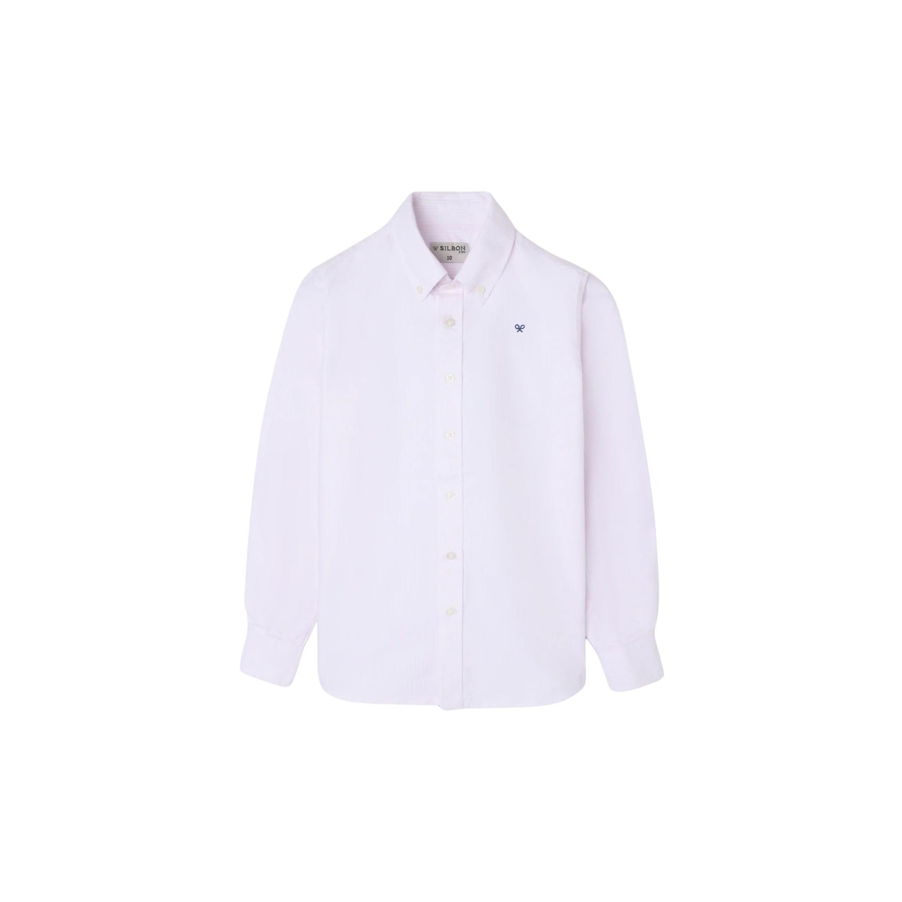 8447340159876 - Langärmliges Kinderhemd aus gestreiftem Oxford-Stoff Silbon