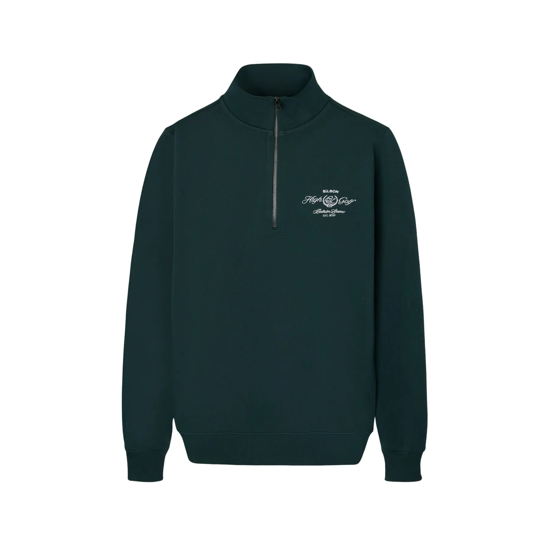 8447340204453 - Sweatshirt mit 1 2 Reißverschluss und Beltran Lozano Logo-Druck Silbon