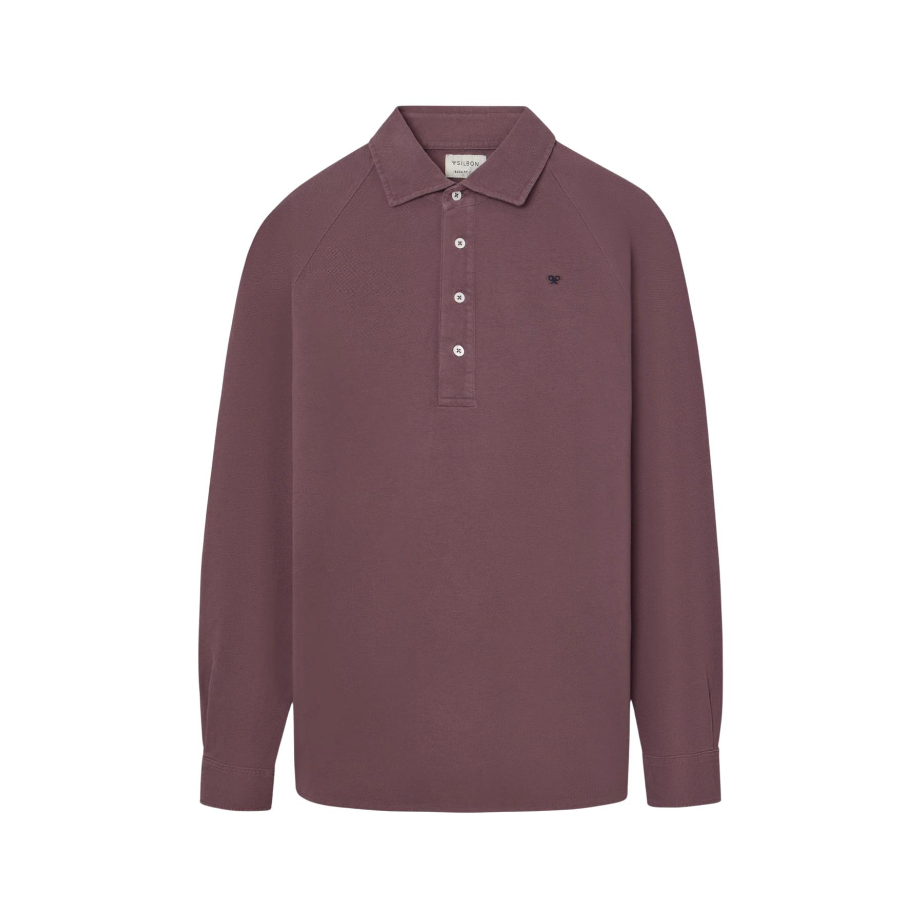 8447340235099 - Langarm-Raglan-Polo aus Baumwolle Silbon