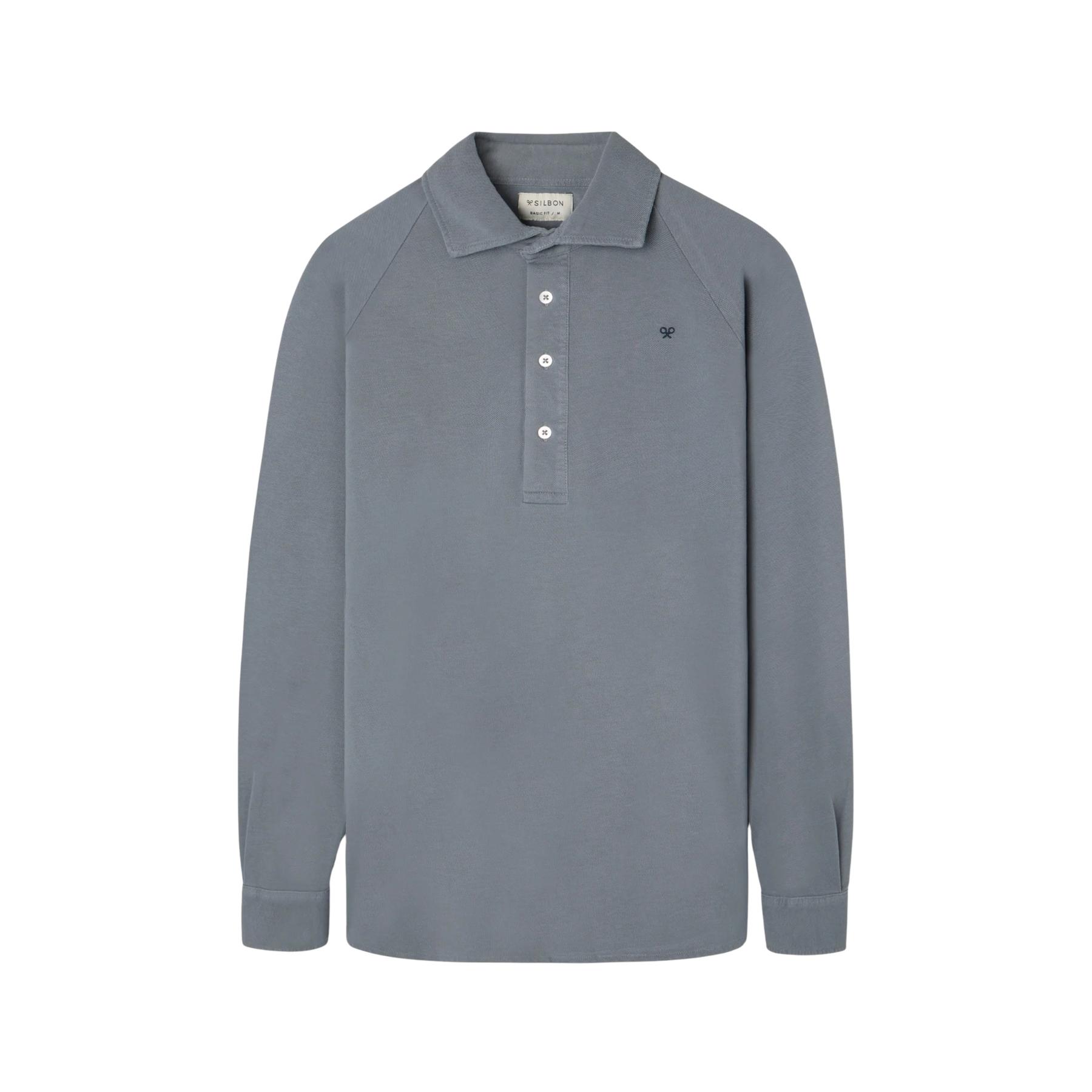 8447340235204 - Langarm-Raglan-Polo aus Baumwolle Silbon