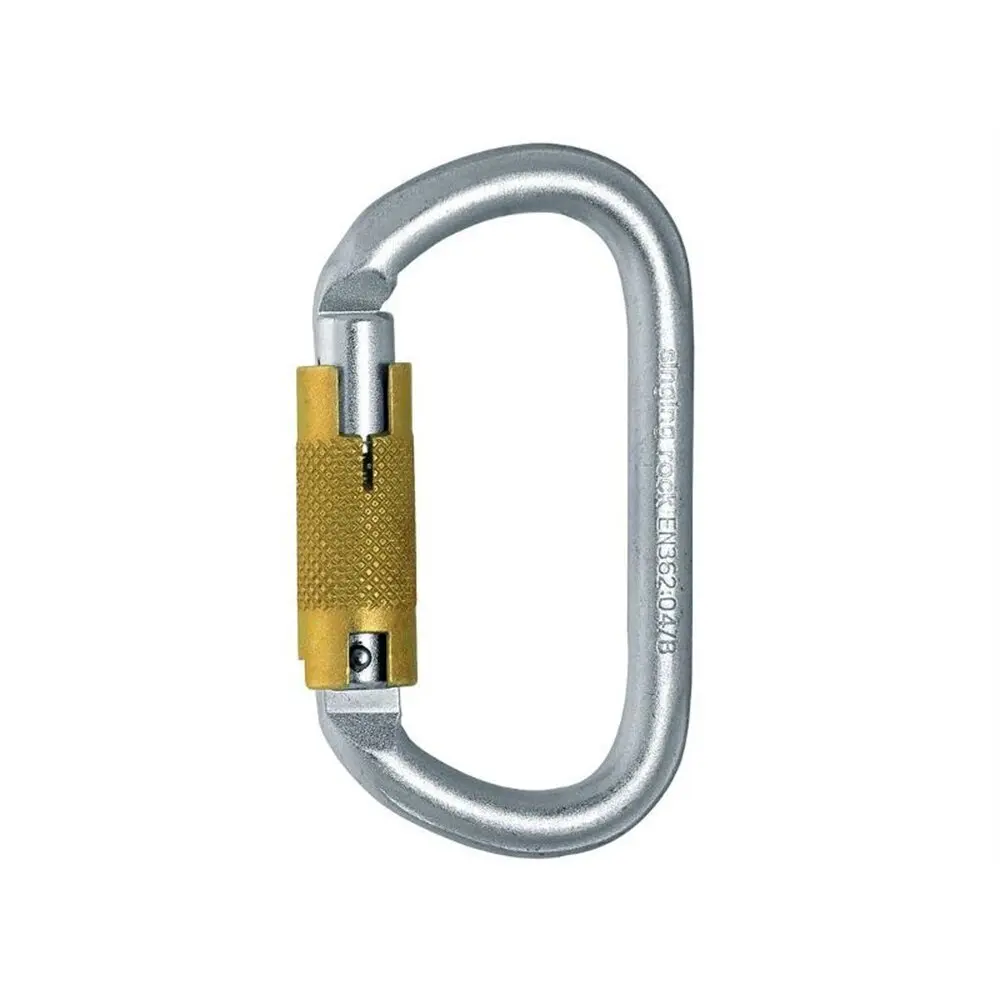 Ovaler Kletterkarabiner aus Stahl Singing Rock Triple Lock