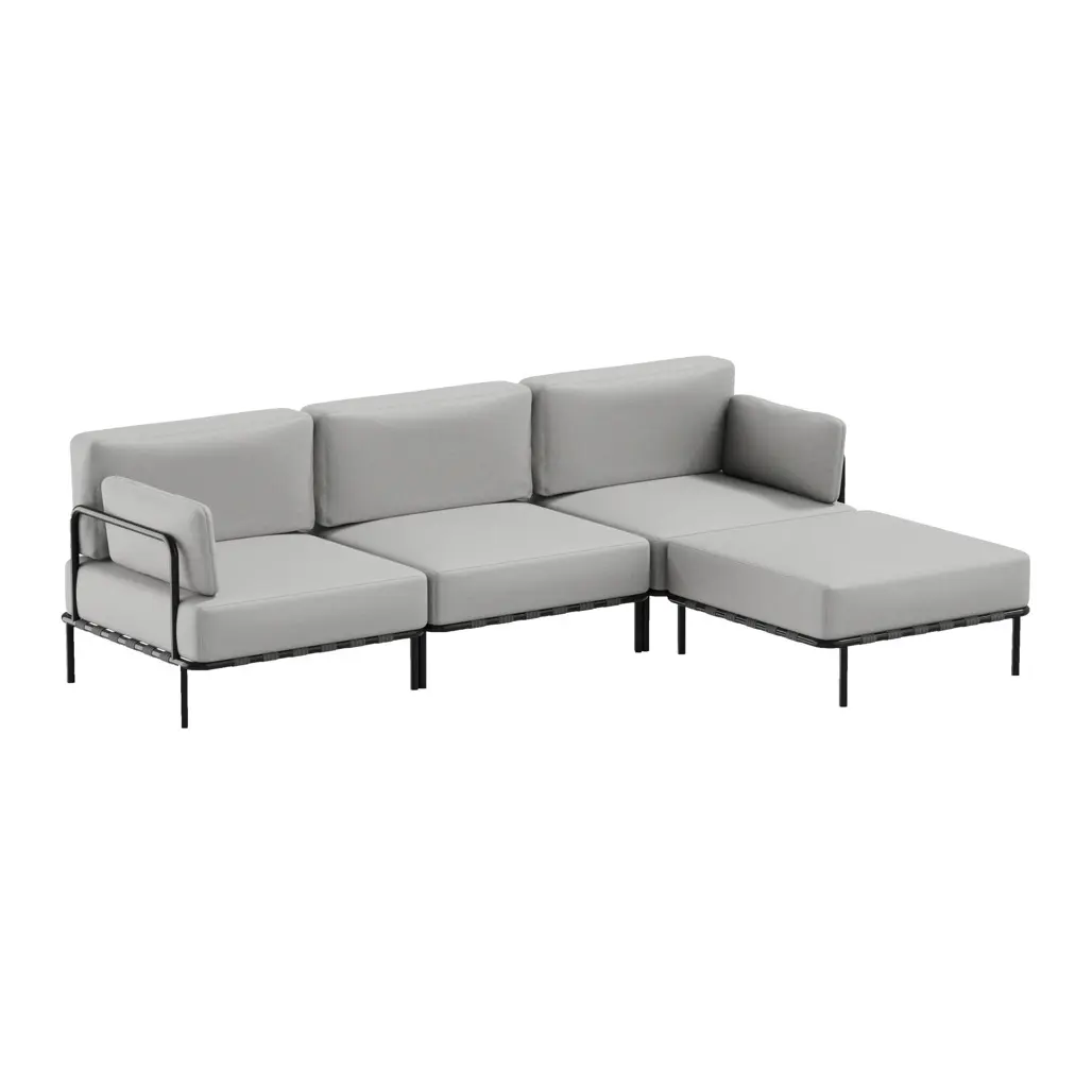 5905745640311 - 3-Sitzer Sofa + Pouf Salve