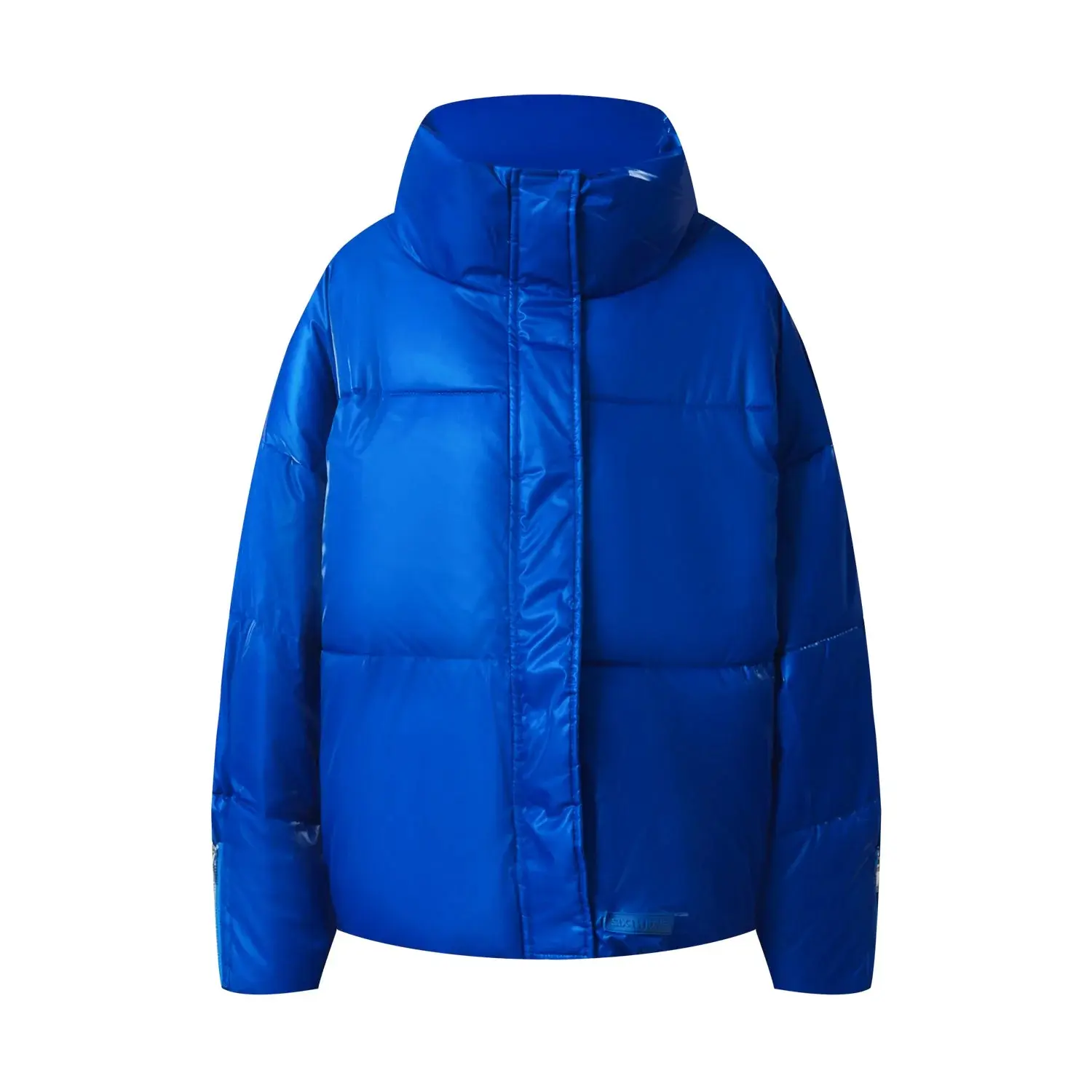 3614320666951 - - Oversize-Pufferjacke mit Stehkragen in schimmerndem Blau