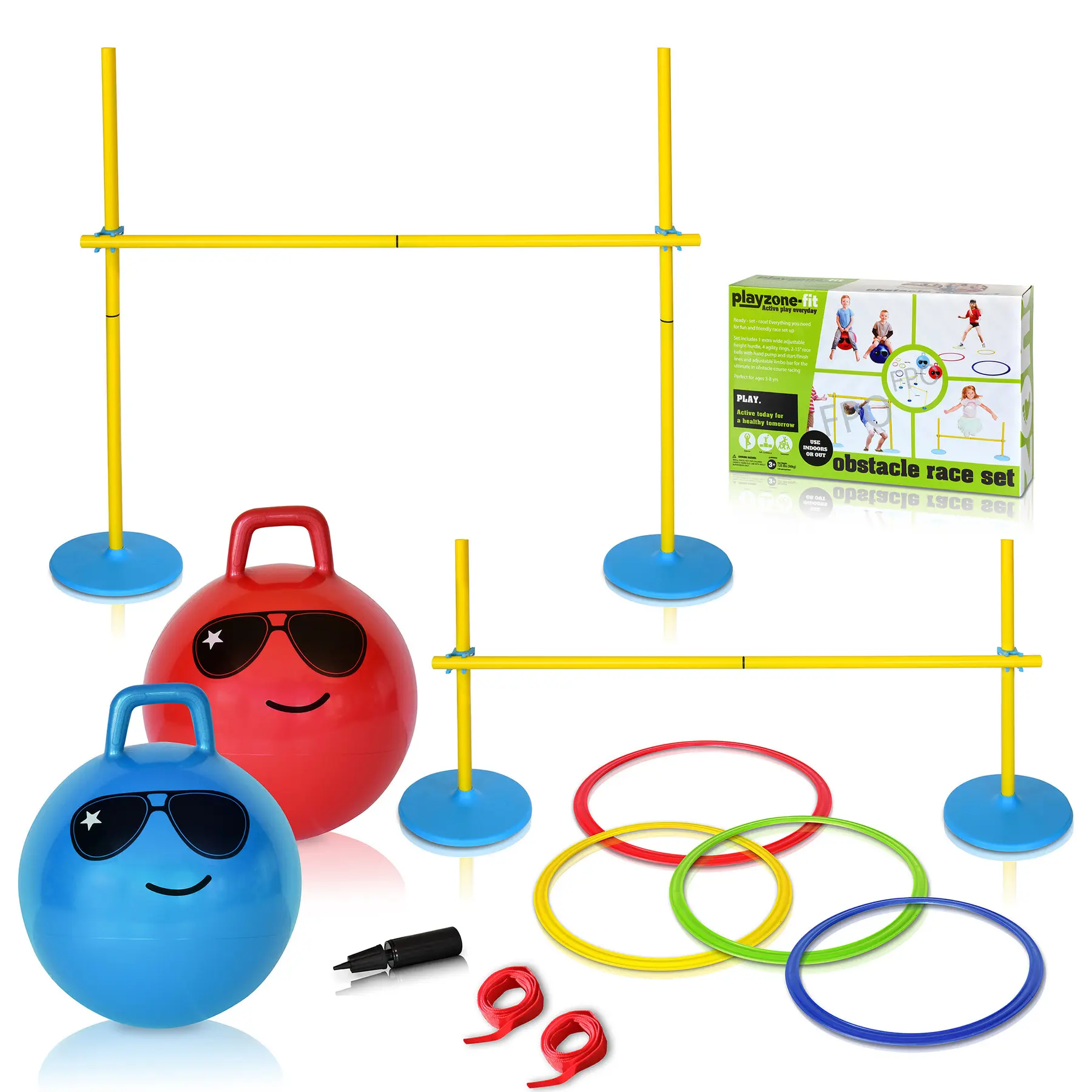 0858982006776 - Playzone-Fit Obstacle Race Set- Hindernisparcour bunt