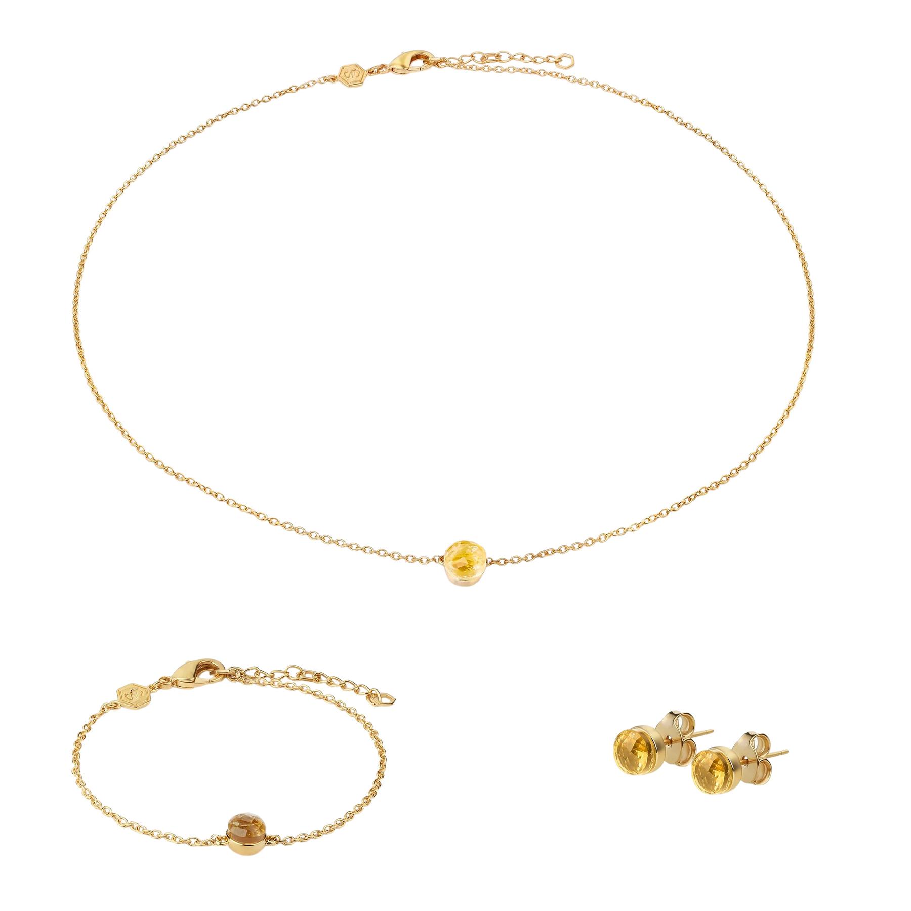 3760341195144 - Halskette Armband und Ohrringe aus Citrin für Frauen Aurora