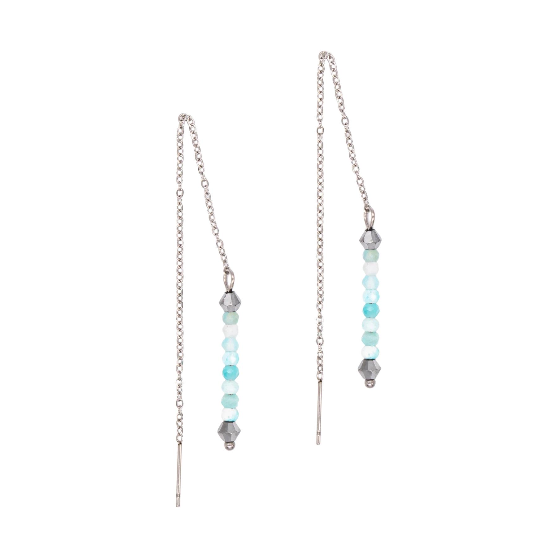 3760341190750 - Hängende Ohrringe aus Amazonit für Frauen Lumia