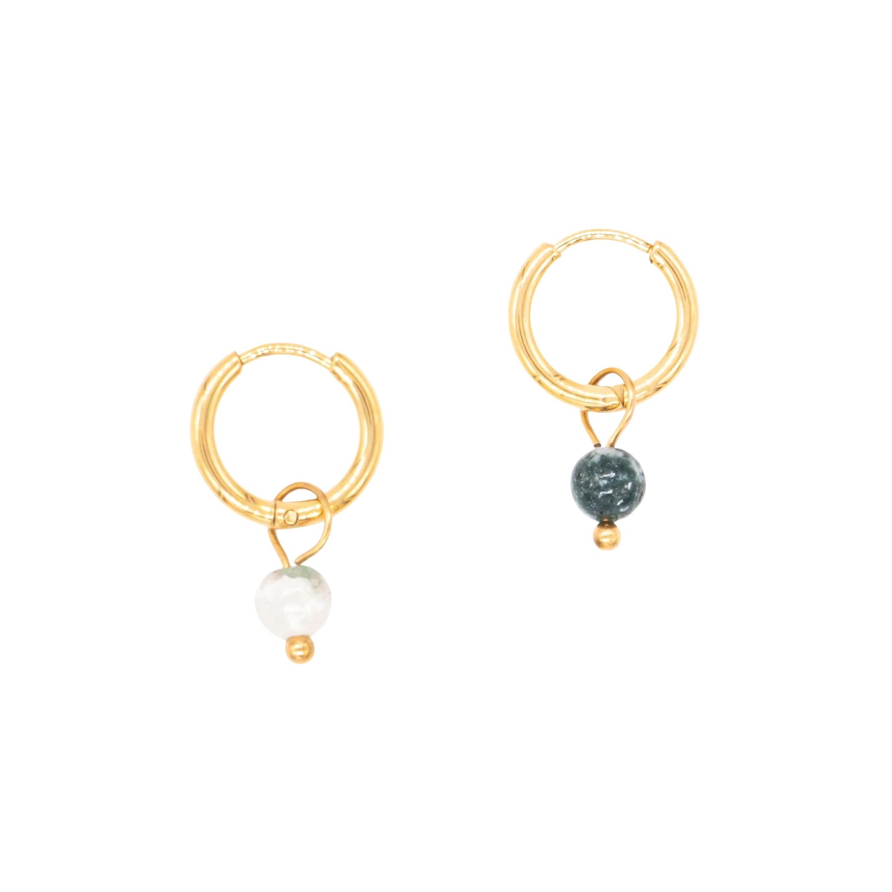 3760341192440 - Ohrringe Creolen aus Baum-Agat für Frauen Serena