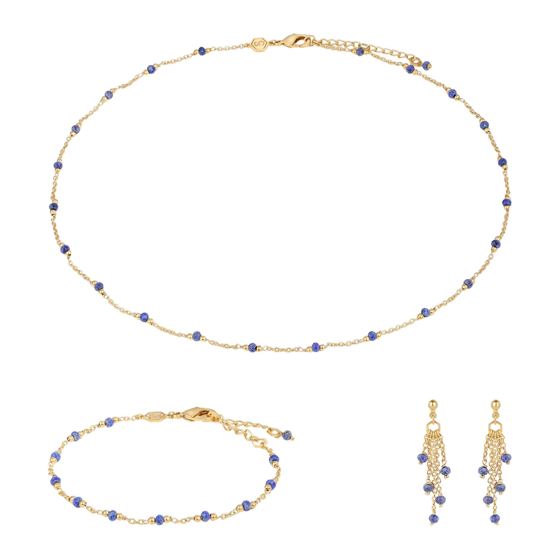 3760341194833 - Halskette Armband und Ohrringe aus Lapislazuli für Frauen Elyssa