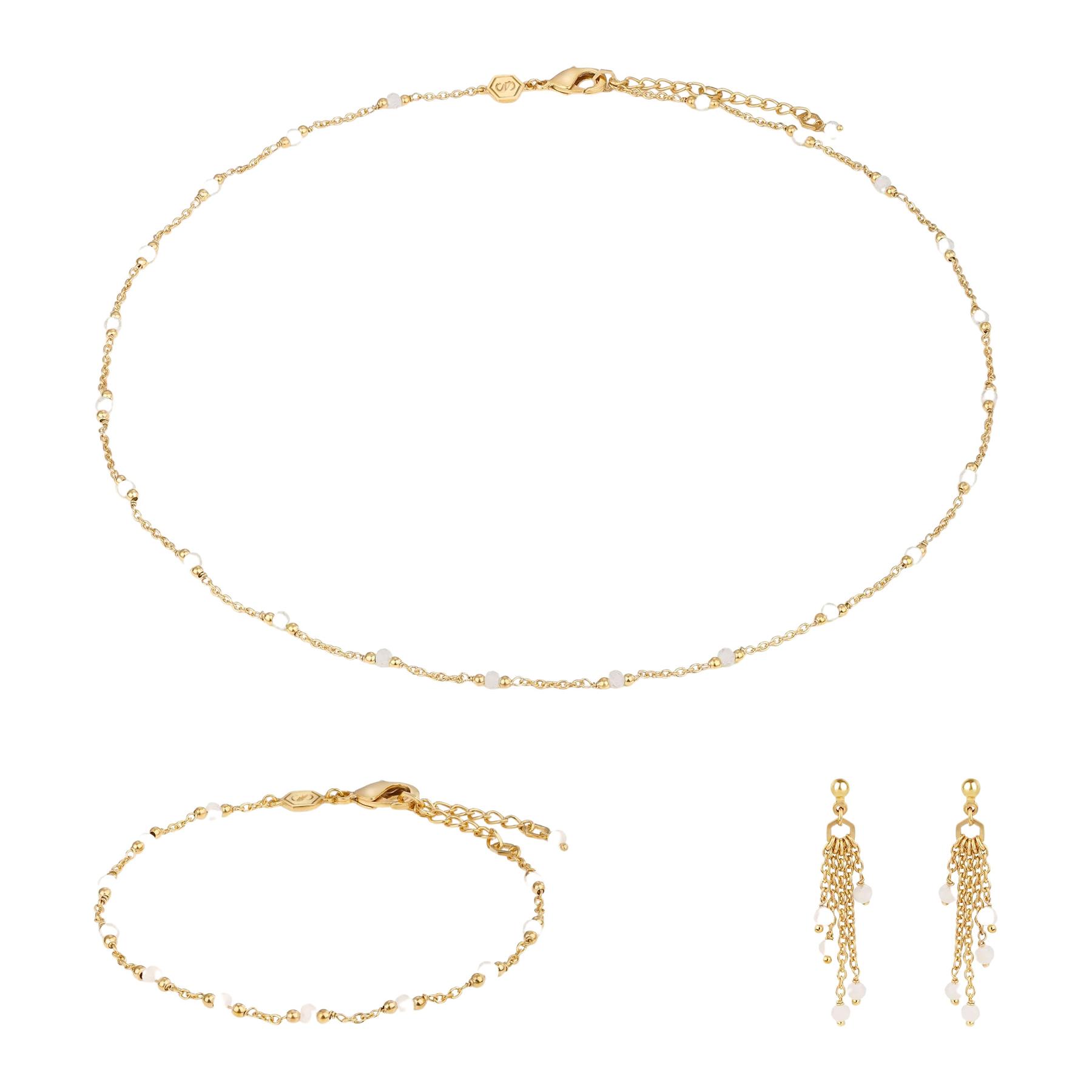 3760341194826 - Collier Armband und Ohrringe aus Mondstein für Frauen Elyssa