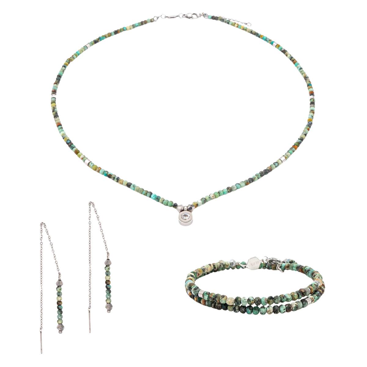 3760341191825 - Halskette Armband und Ohrringe aus afrikanischem Türkis für Frauen Lumia 3760341191825 - Halskette Armband und Ohrringe aus afrikanischem Türkis für Frauen Lumia