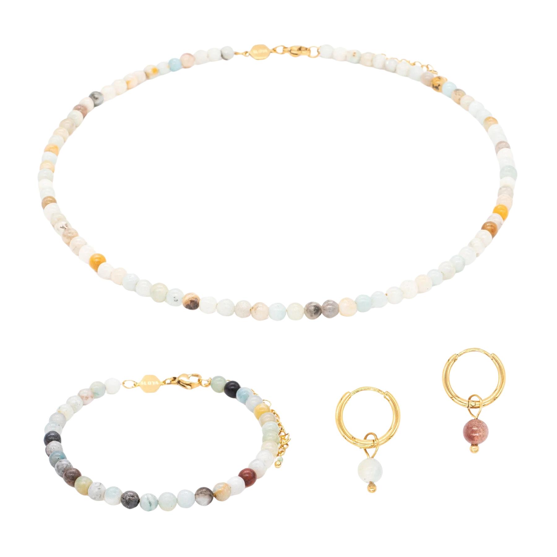 3760341192716 - Halskette Armband und Ohrringe aus Amazonit für Damen Serena
