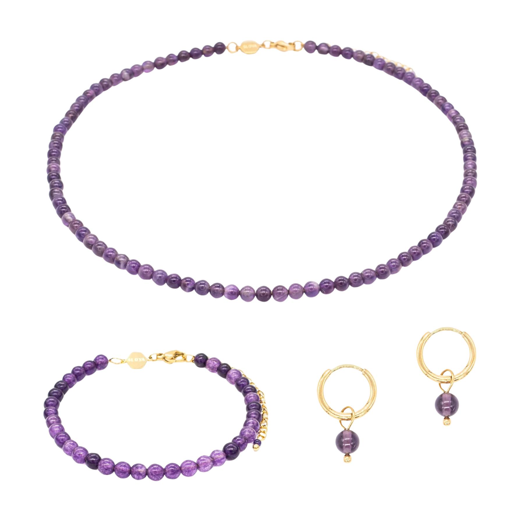 3760341192778 - Amethyst-Halskette Armband und Ohrringe für Damen Serena 3760341192778 - Amethyst-Halskette Armband und Ohrringe für Damen Serena