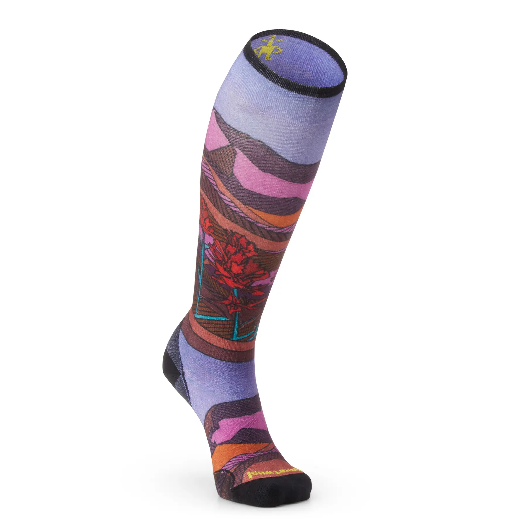 Damen Ski Socken Smartwool Zero Cushion Floral Field