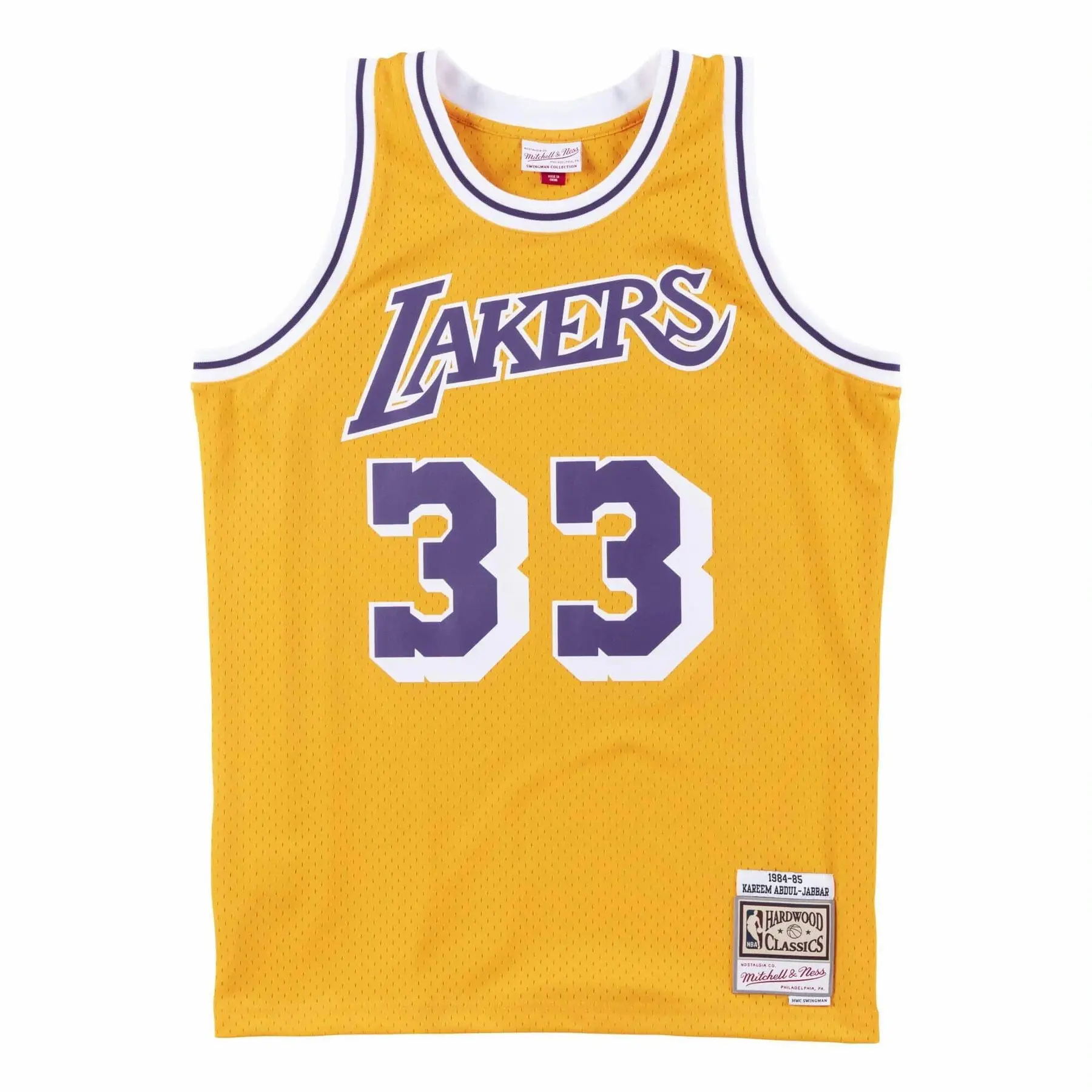 0697589235468 - Mitchell & Ness NBA Los Angeles Lakers - Kareem Abdul-Jabbar T-Shirt Gr S Herren Gelb