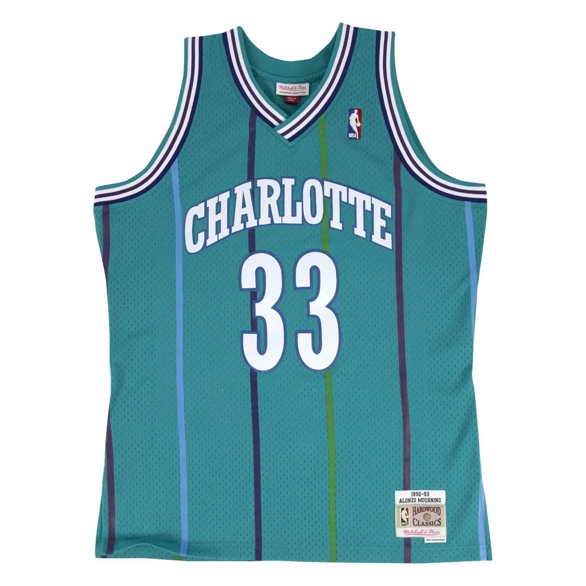 0697589012472 - Maillot Charlotte Hornets 1992-93 Alonzo Mourning