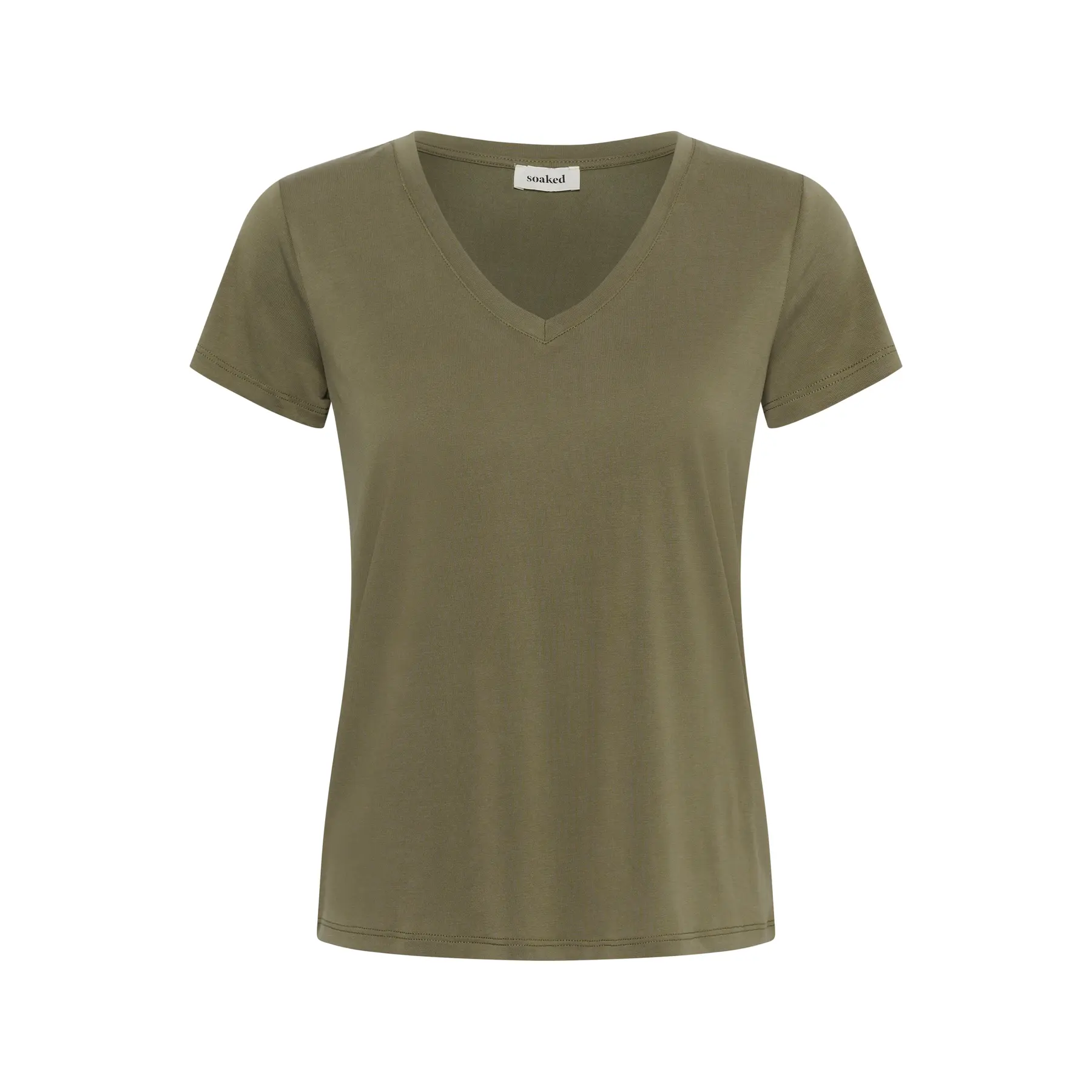 Women's V-neck T-shirt Soaked in Luxury Columbine