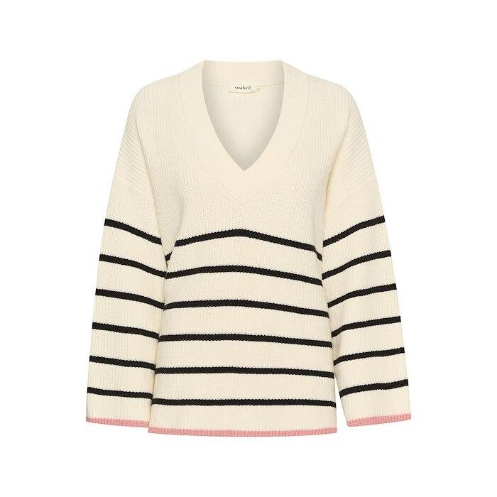 5715374632270 - Damen V-Ausschnitt Pulli Musling