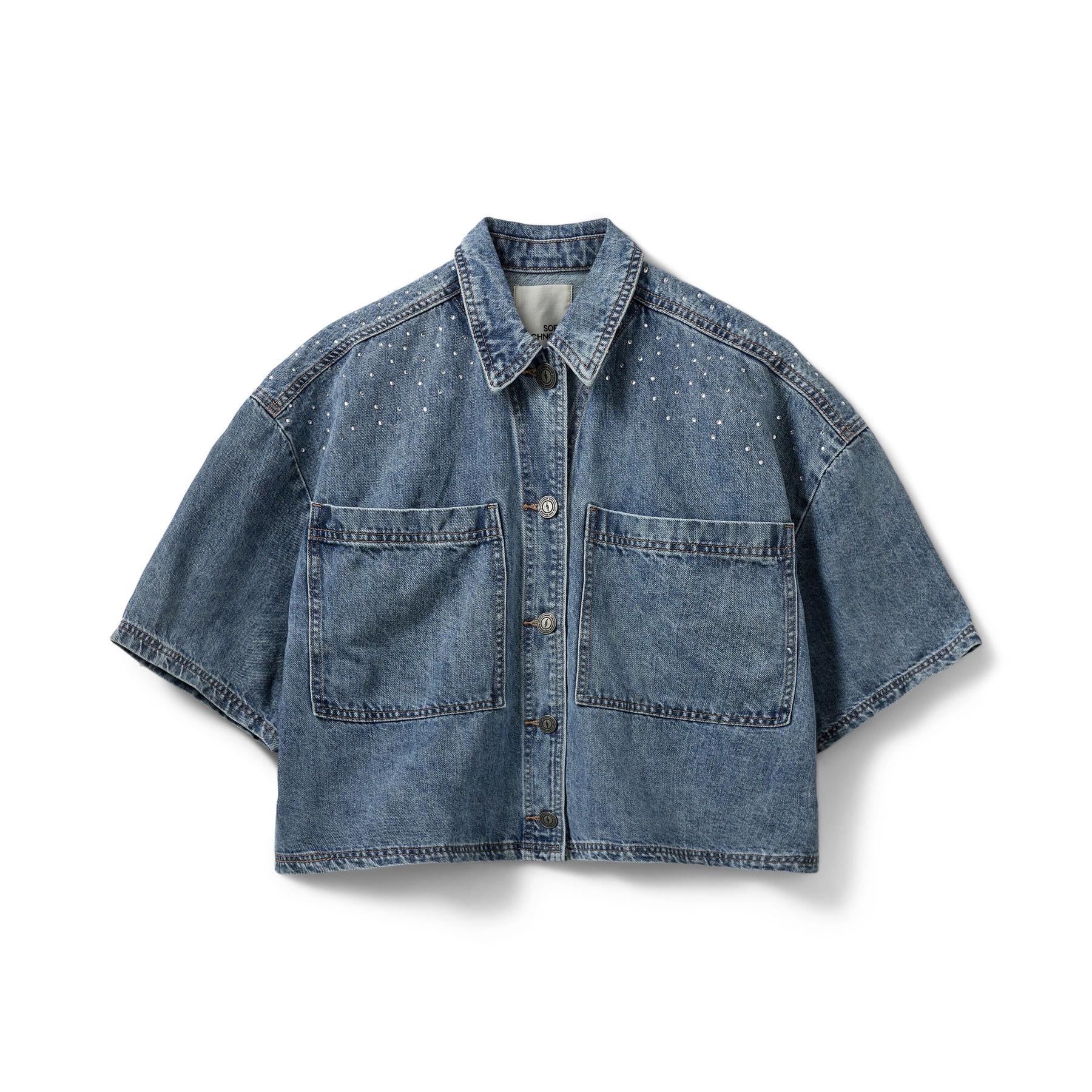 5715202637620 - Kurzärmlige Jeansbluse für Damen AlineSW