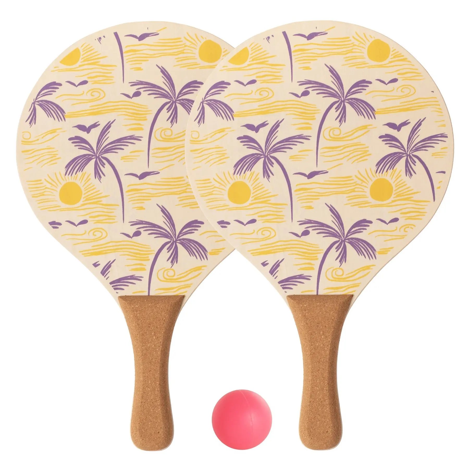 Holz-Strandtennis-Schläger mit Palmball Softee