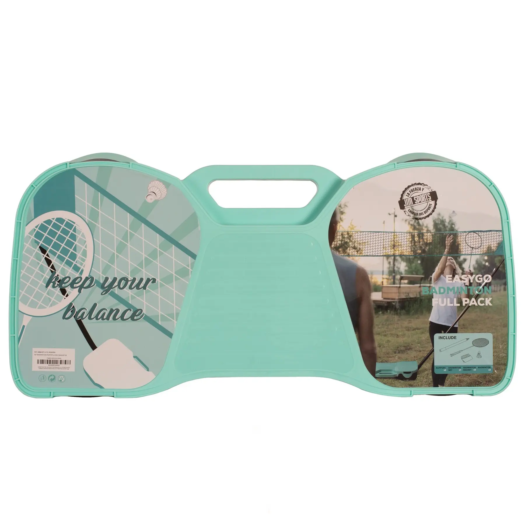 Tragbares Badminton-Set mit 2 Schlägern Softee