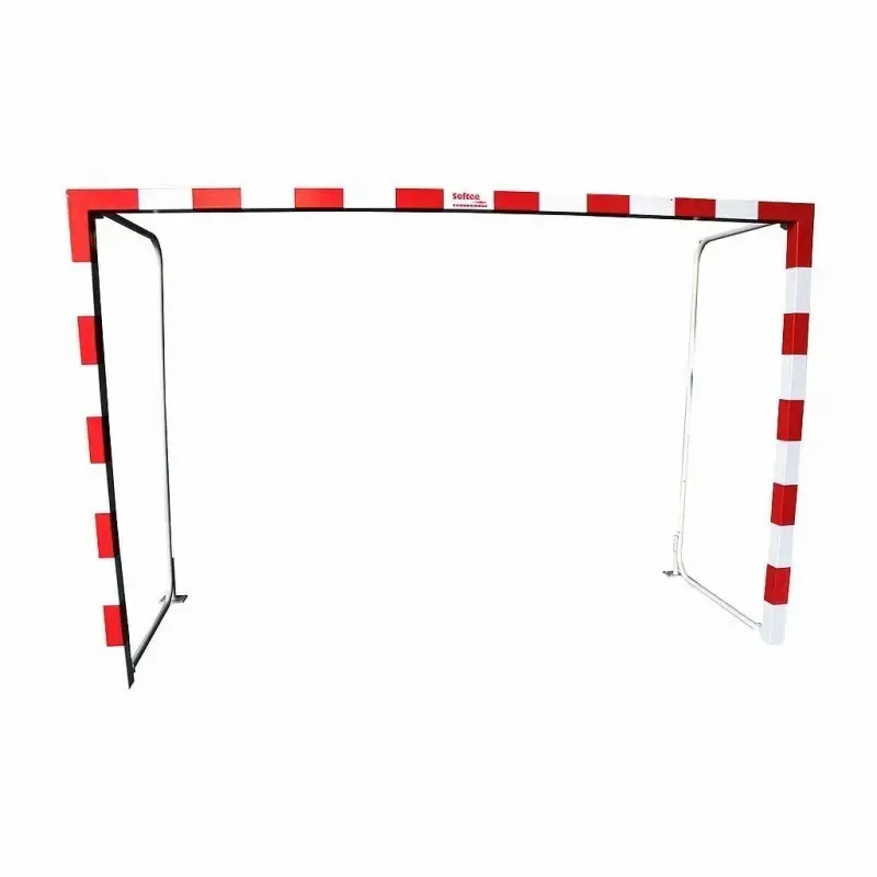 Softee Equipment Lot de 2 buts de futsal/handball métalliques pliant , Rouge, Taille 80x80 mm
