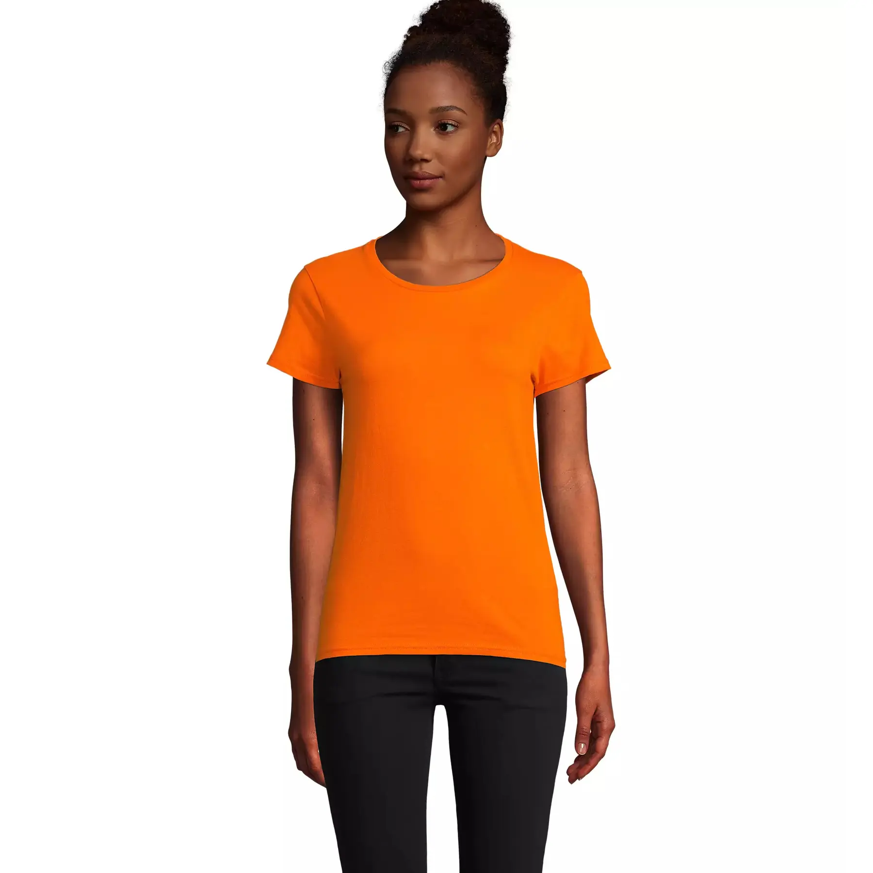 Sol's Women's Orange Fitted Jersey T-Shirt Pioneer