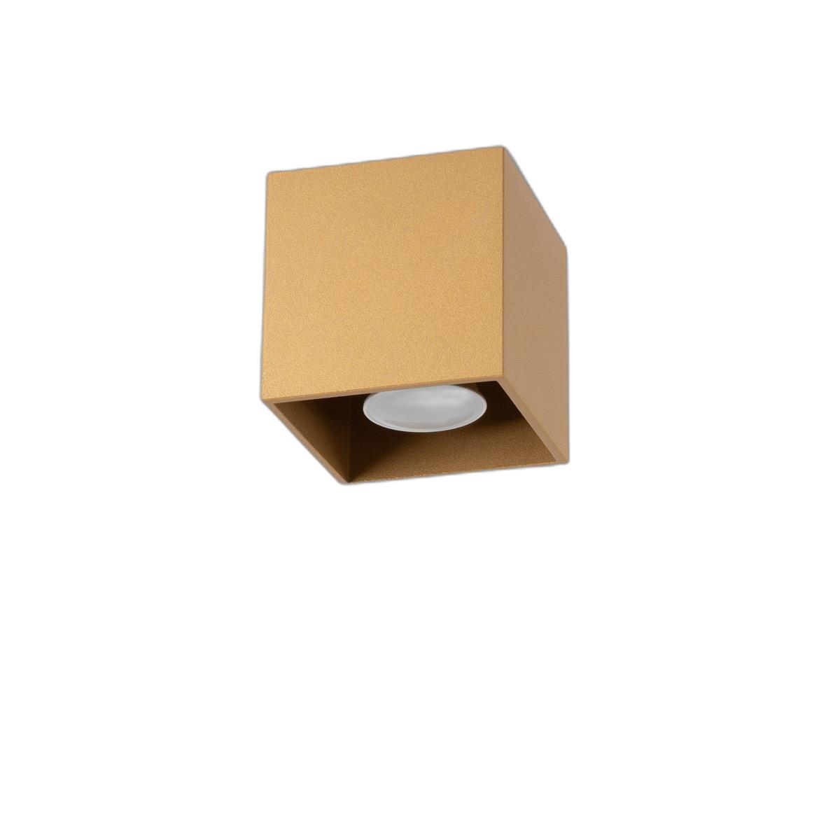 5903282735408 - Sollux - SL1182 Deckenleuchte quad GU10 1 x 10W Stahl gold L10cm B10cm H10cm dimmbar