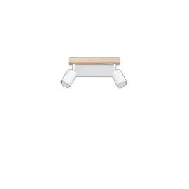 5903282735187 - SL1286 Spotleuchte verdo GU10 2 x 10W Stahl weiß Holz L46cm B20cm H175cm dimmbar - Sollux