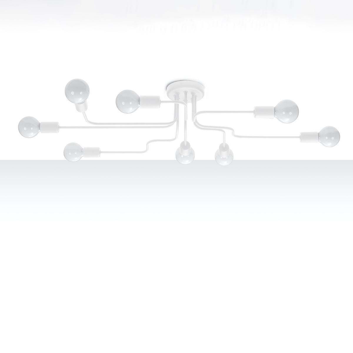 5903282776722 - SL1442 Deckenleuchte vector 4 E27 4 x max15W led Stahl weiß B58cm H155cm dimmbar - Sollux