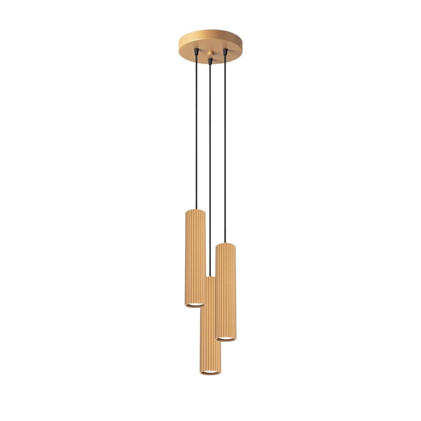 5907073000355 - Pendelleuchte Karbon goldfarben Ø65cm 3-flammig rund GU10