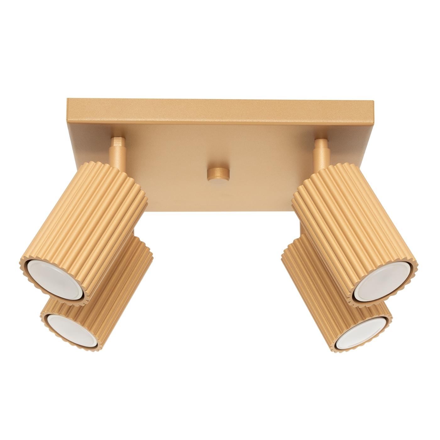 5907073000423 - Deckenstrahler Karbon goldfarben 4-flammig eckig GU10